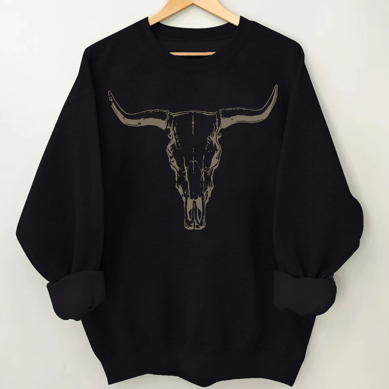 Boho Cow Skull Western Cowboy Sweatshirt