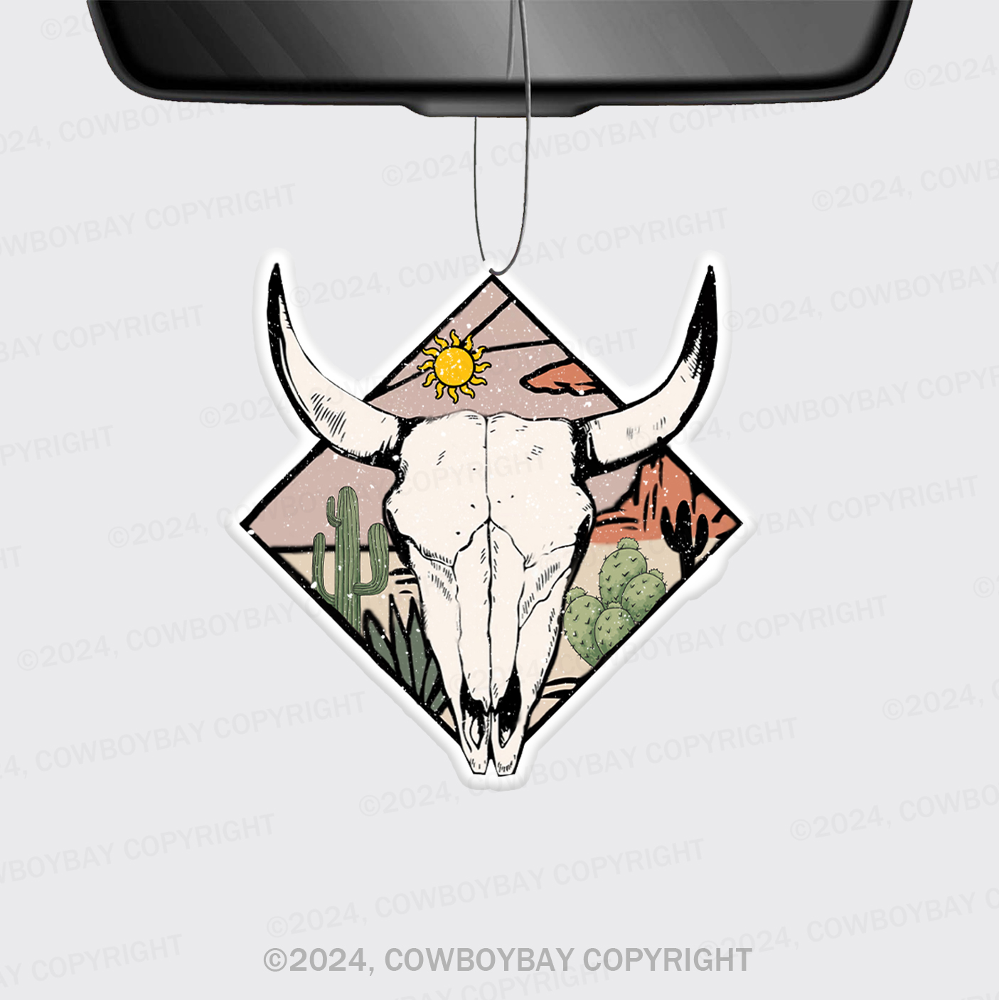 Boho Cow Skull Crop Top For Cowboy Car Air Freshener