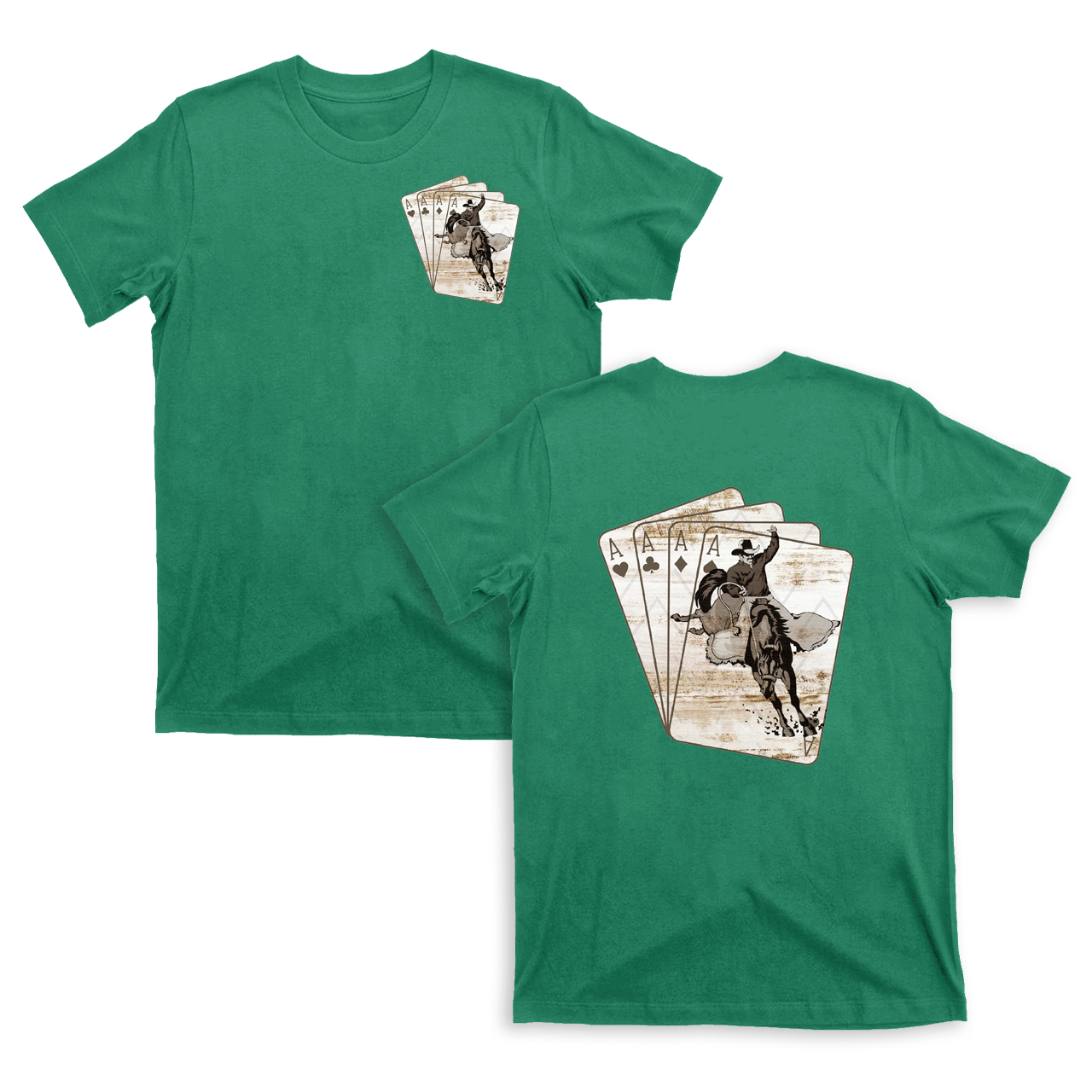 Cowboy Playing Card Double sided printing T-shirts