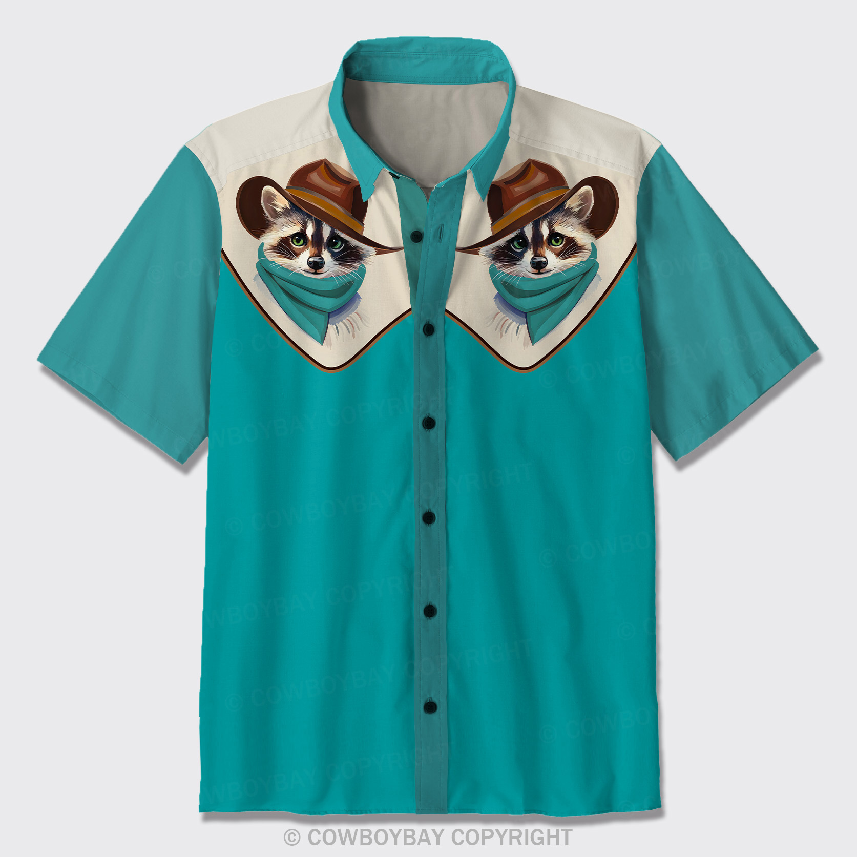 The Cowboy Raccoon Button Up Shirts