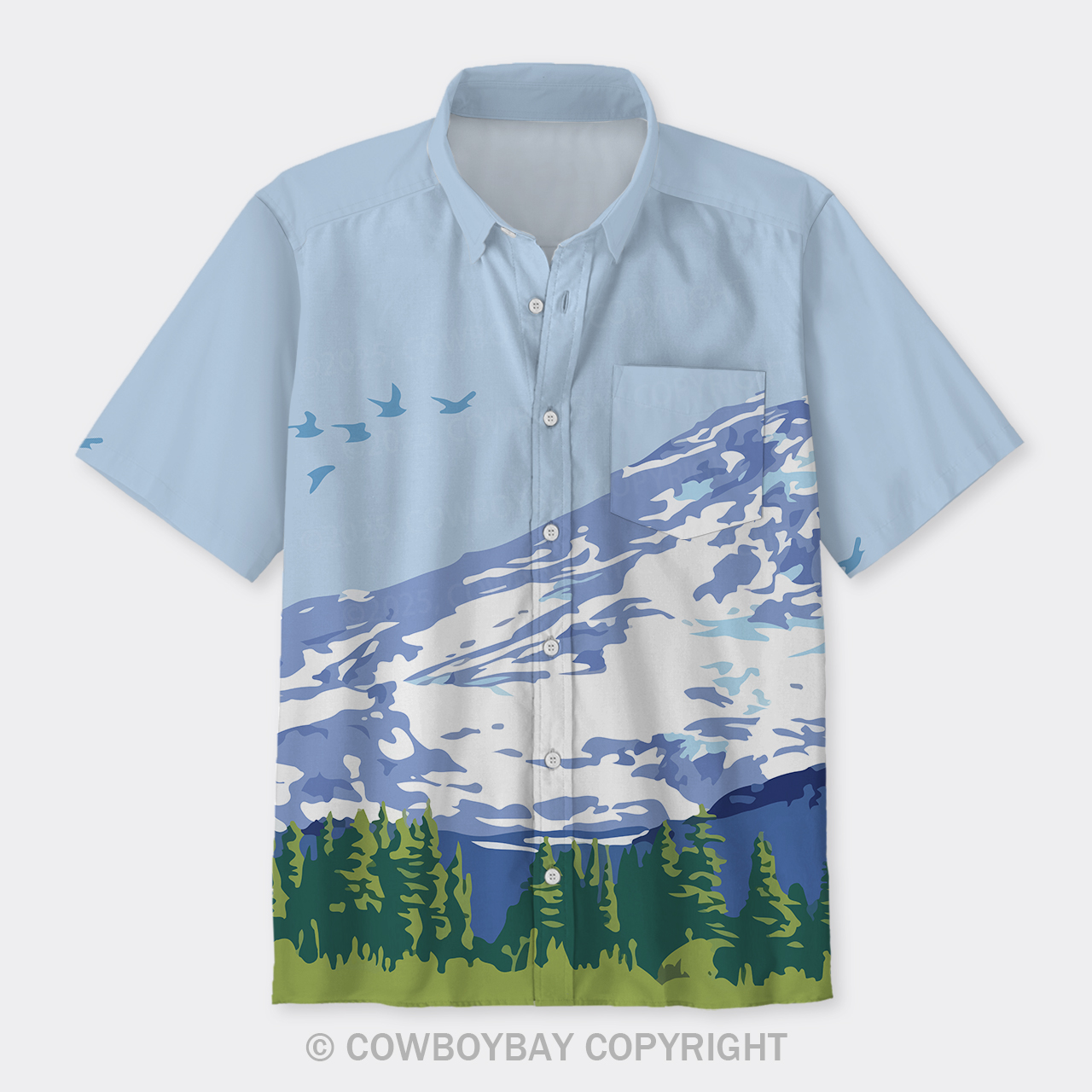 Mount Rainier National Park Button Up Shirts