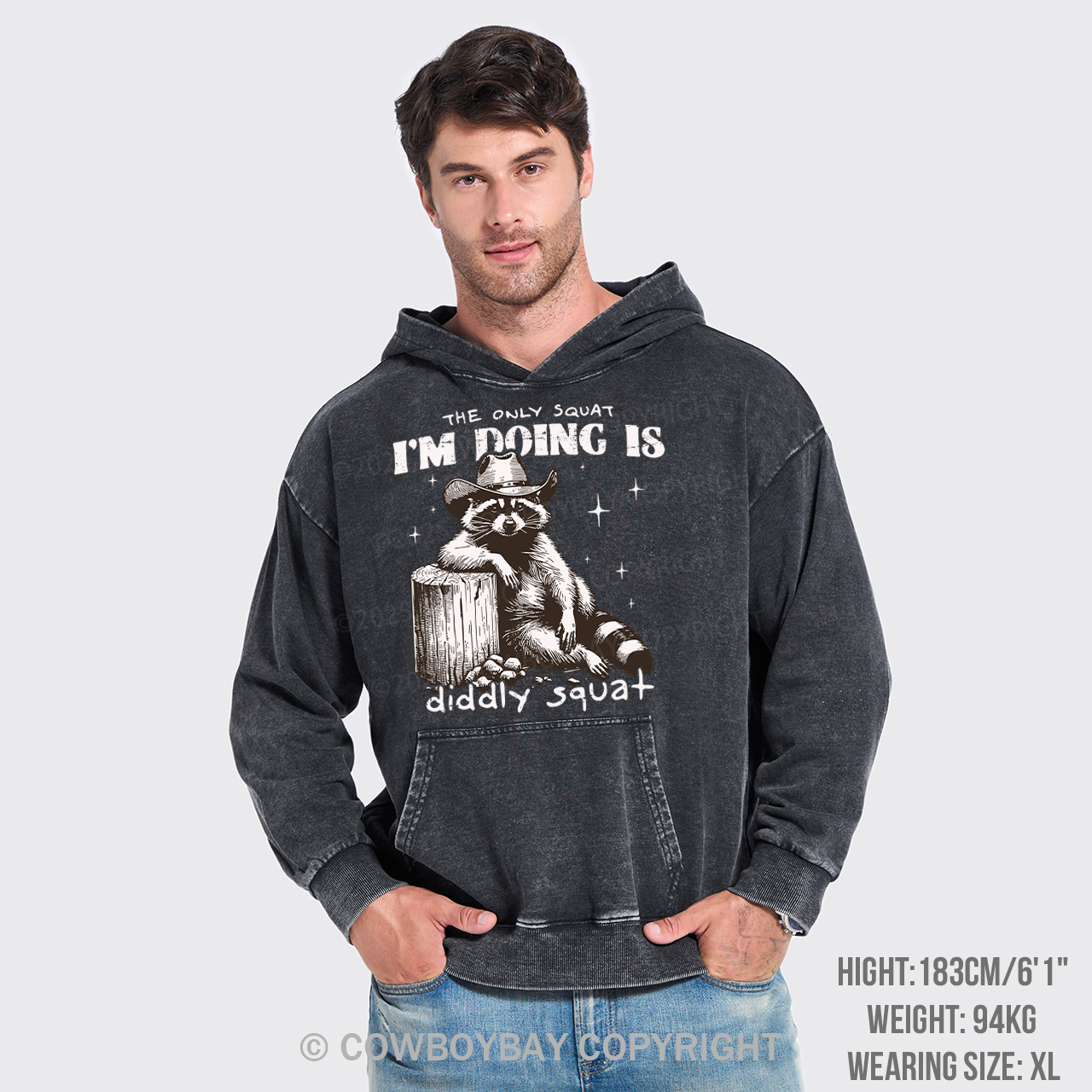 The Only Squat I'm Doing Is Diddly Squat Garment-Dye Hoodies