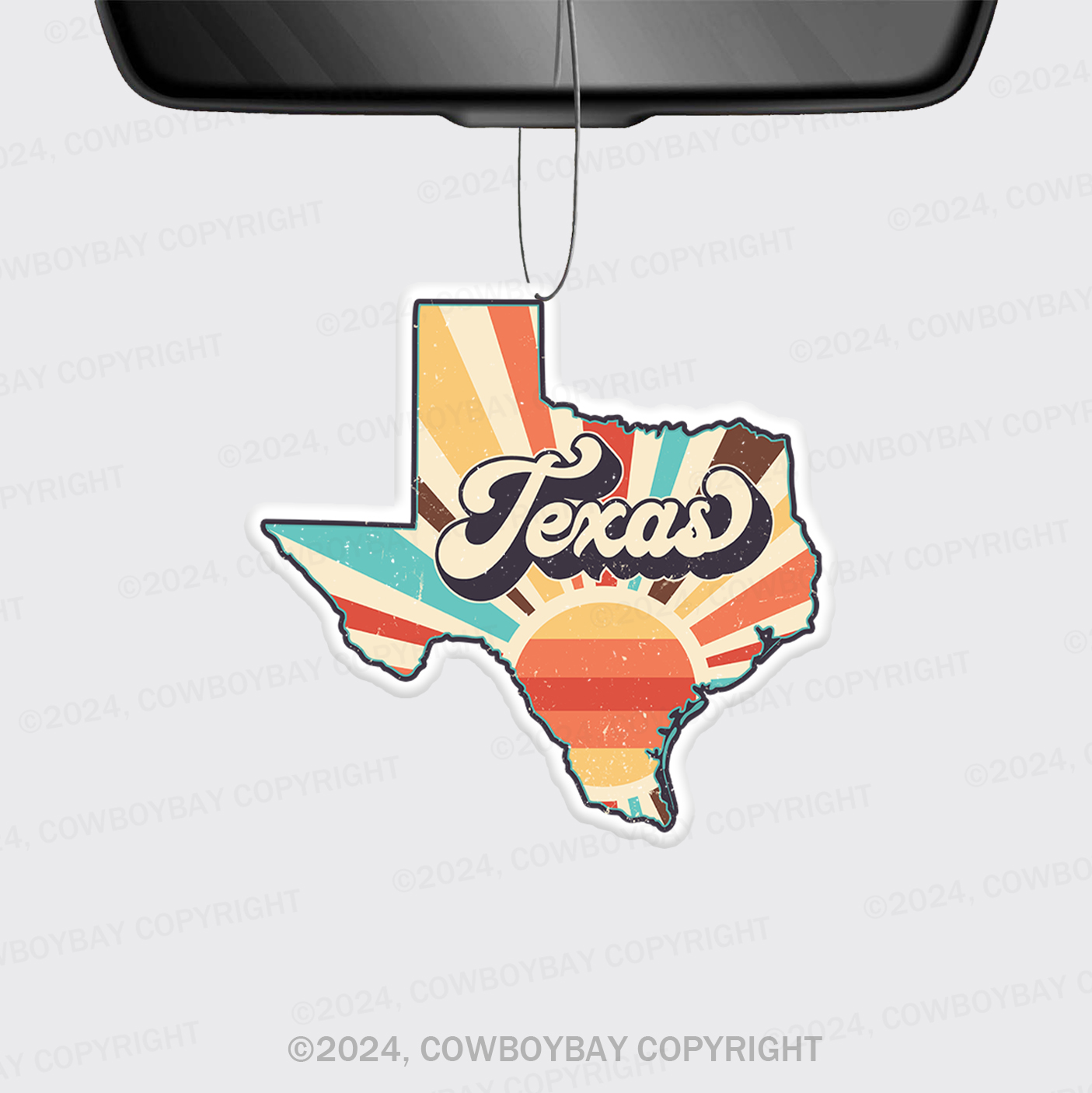 Retro Texas States Clipart Fringe Tank Car Air Freshener