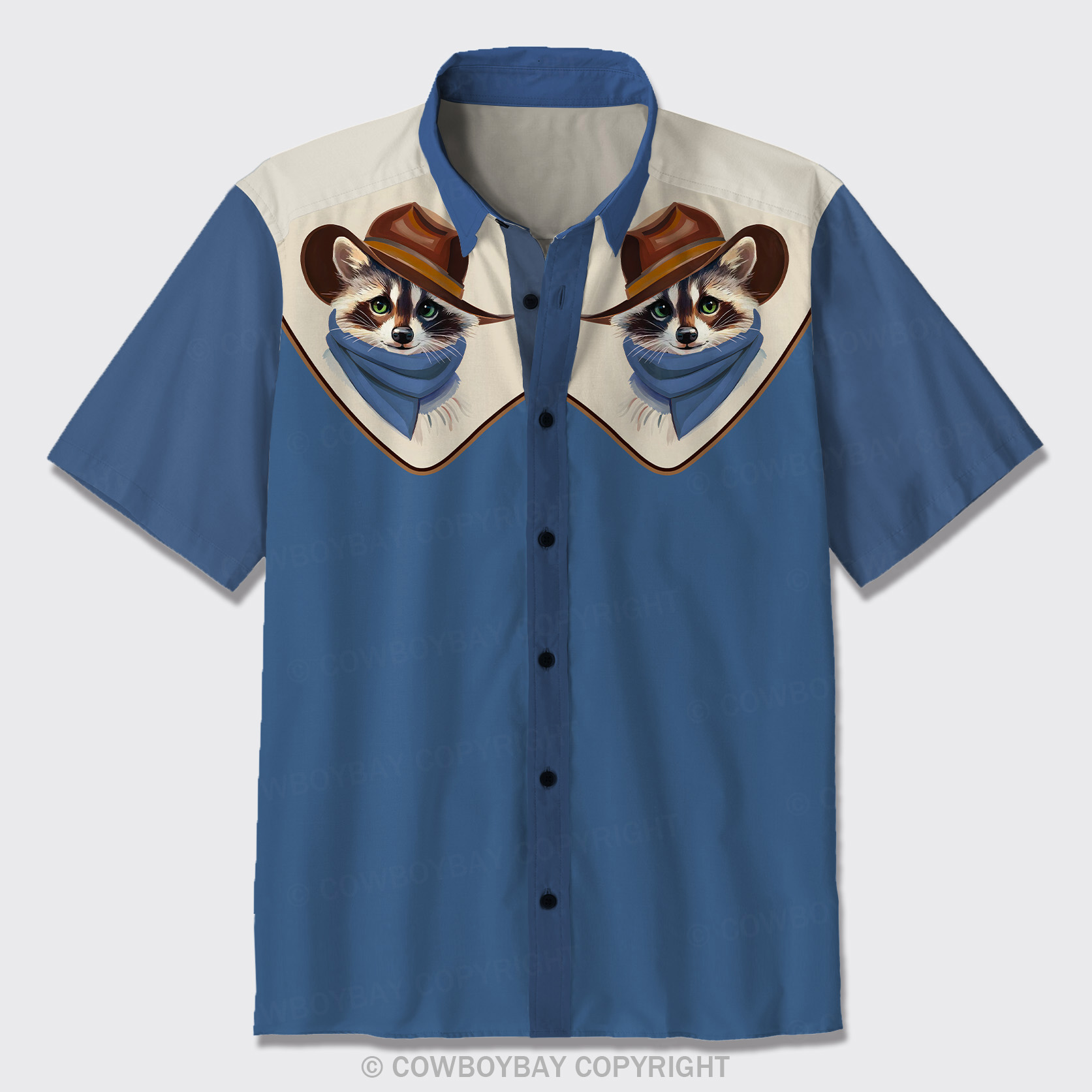 The Cowboy Raccoon Button Up Shirts