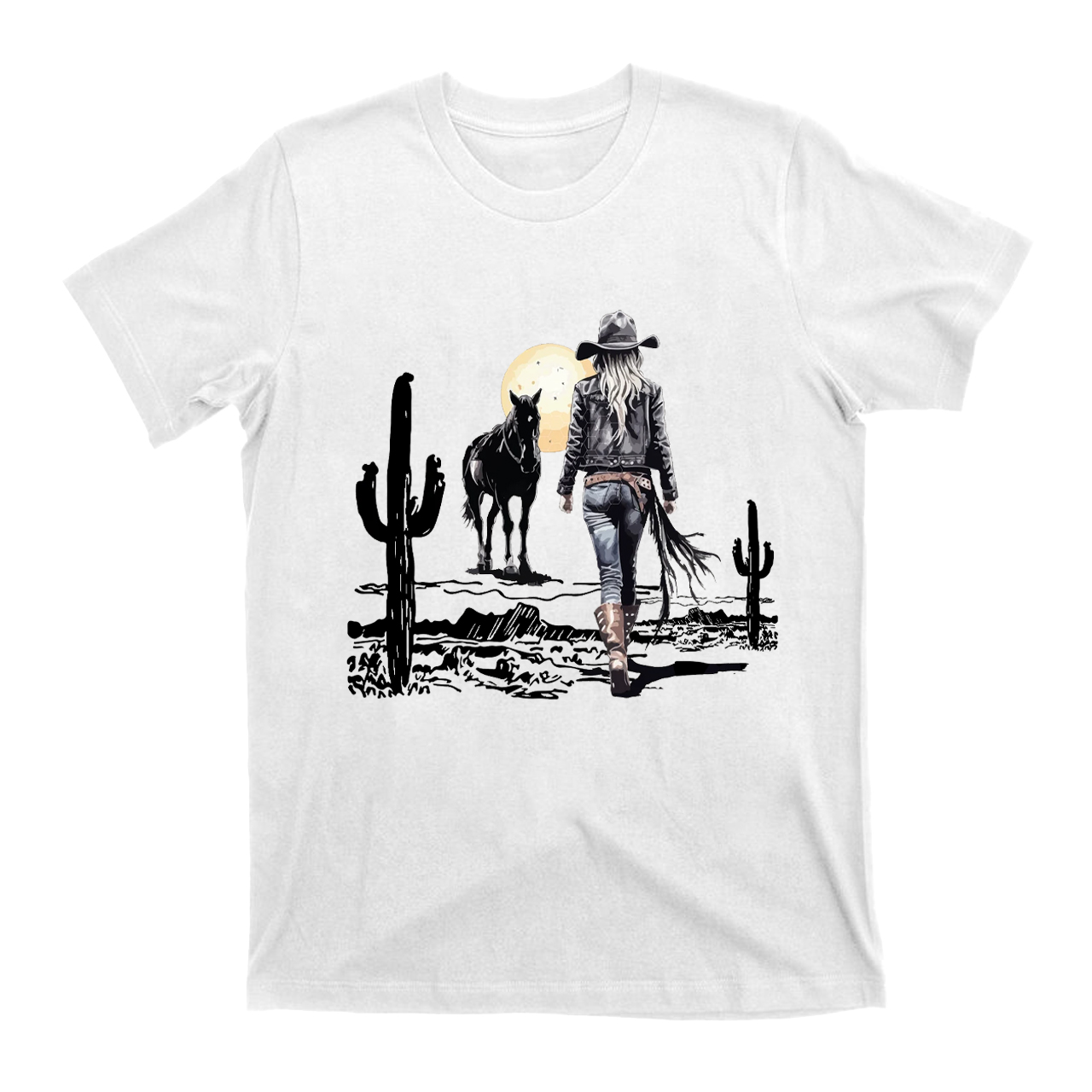 Cowgirl in the western desert  T-Shirts