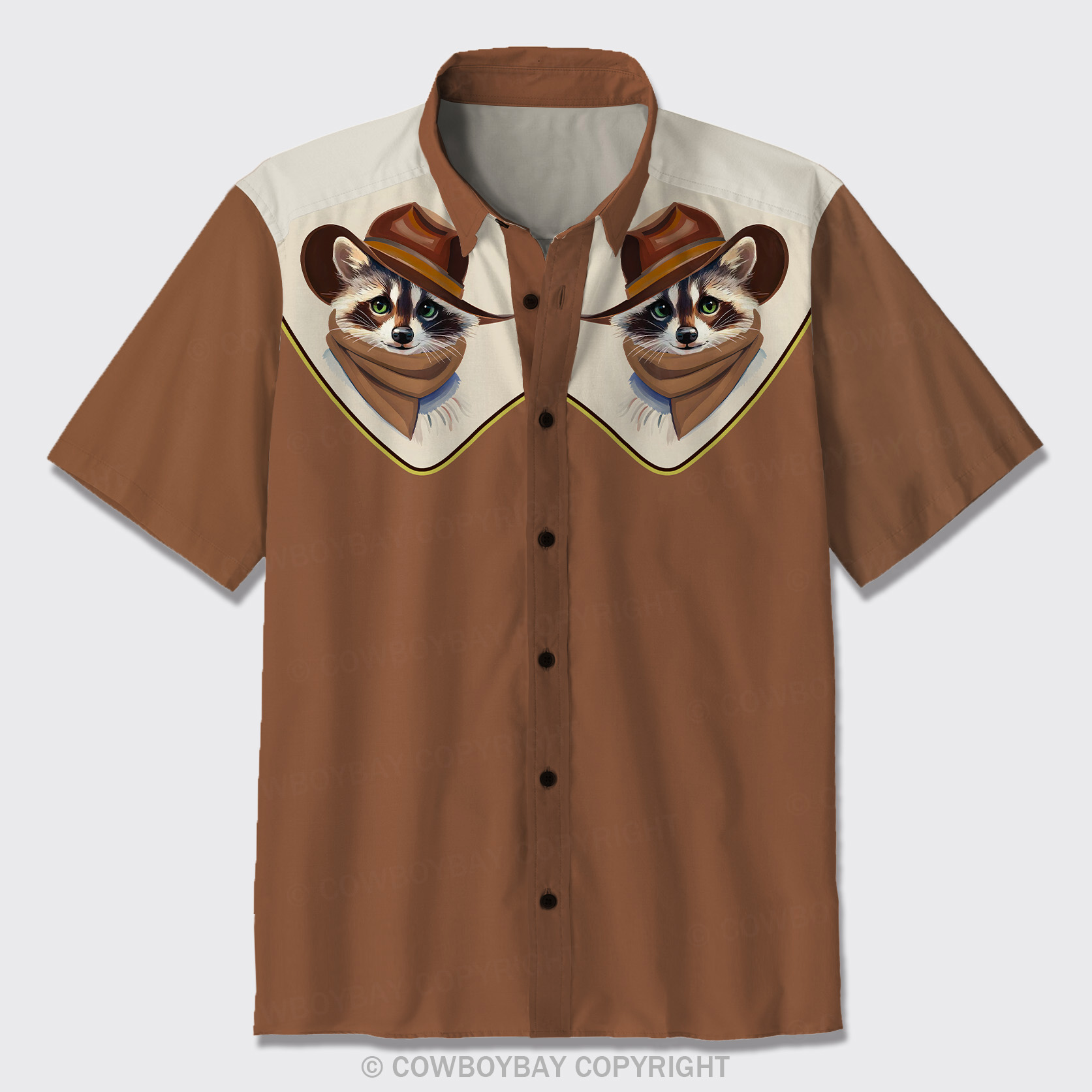The Cowboy Raccoon Button Up Shirts