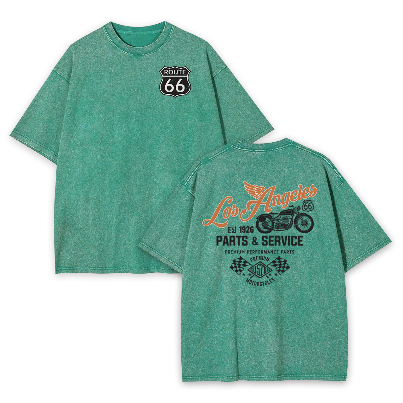 Route 66 Los Angeles Parts Garment-dye Tees