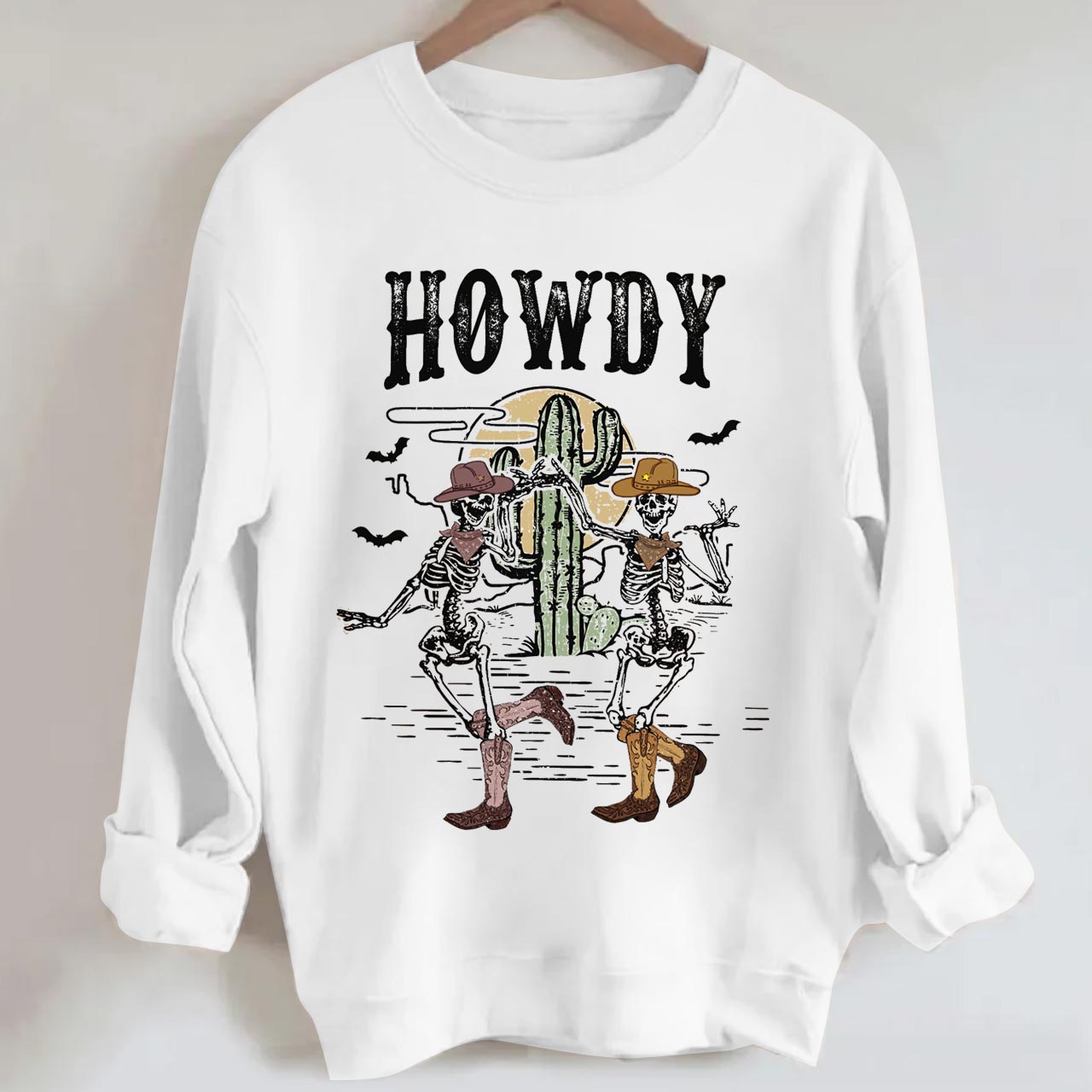 Howdy Halloween Midwest Desert Skeleton Sweatshirt