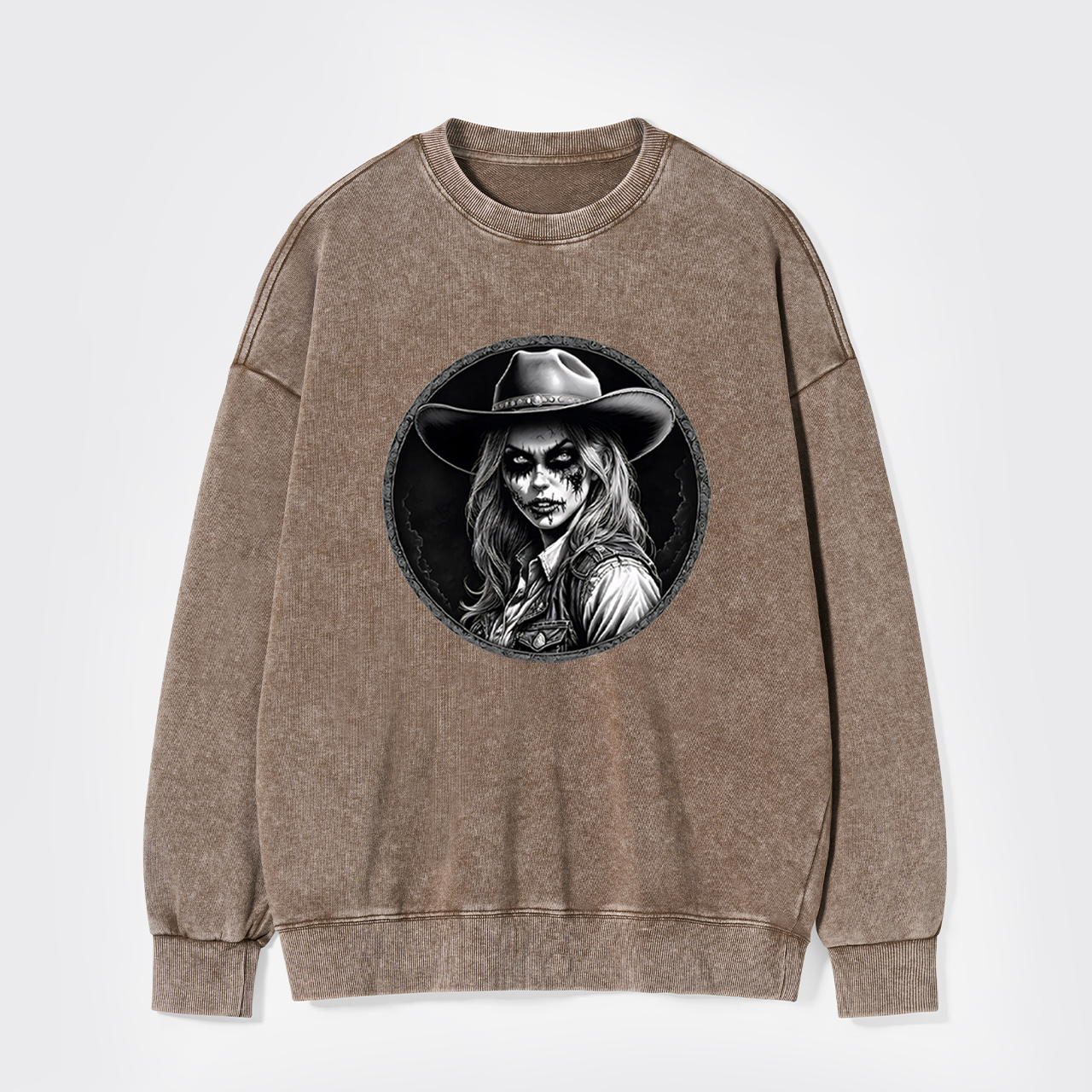 Halloween Undead Cowgirl Washed Sweatshirts