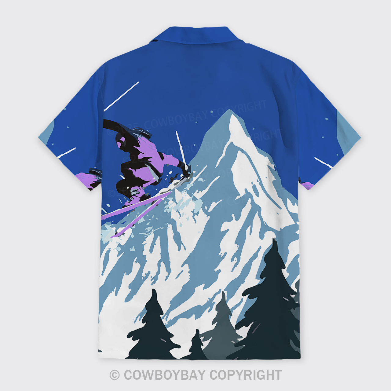 Retro Skiing Button Up Shirts