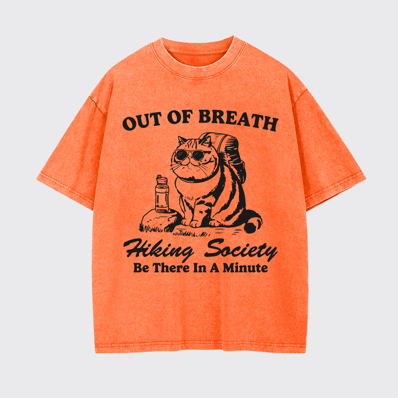 Out of Breath Hiking Cat Garment-dye Tees