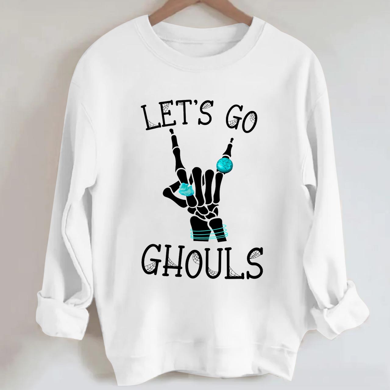 Halloween Diamond Hand Bone Let's Go Ghouls Sweatshirt