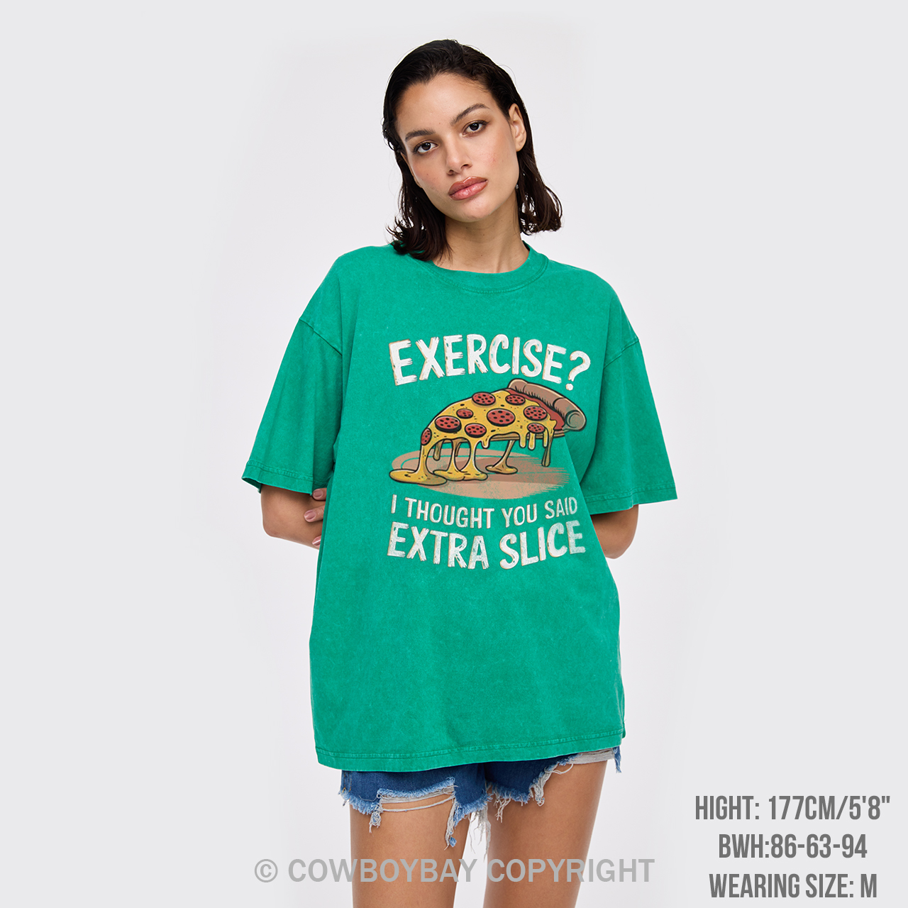 Exercise I Thought You Said Extra Slice Garment-dye Tees