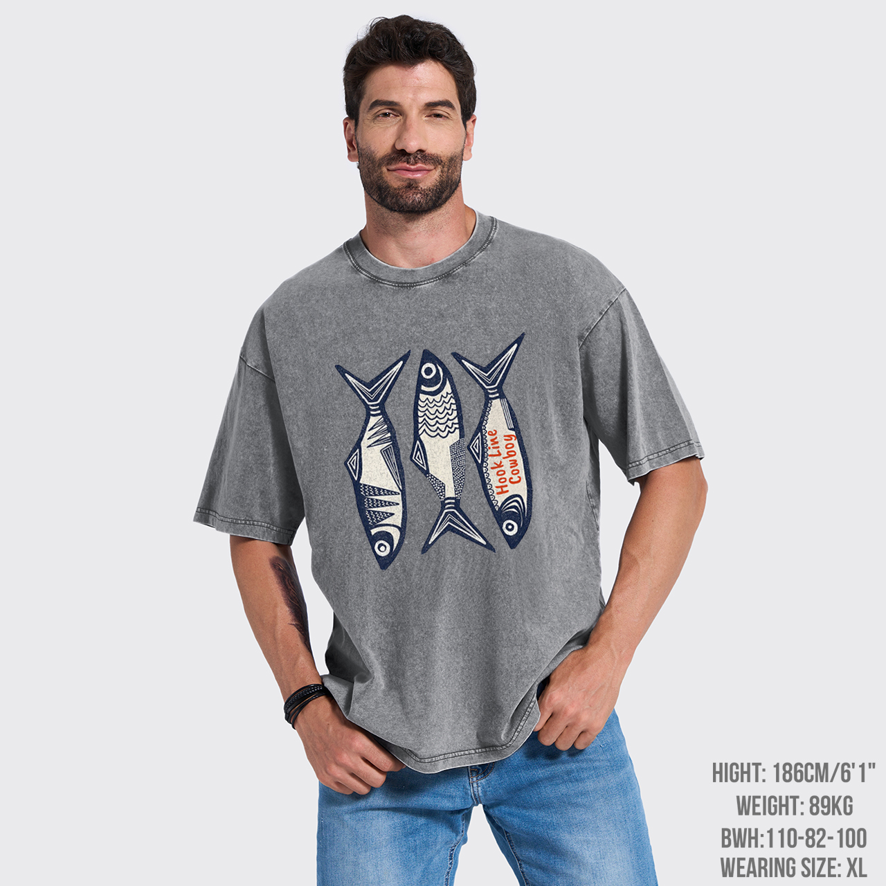 Hook Line Cowboy Garment-dye Tees