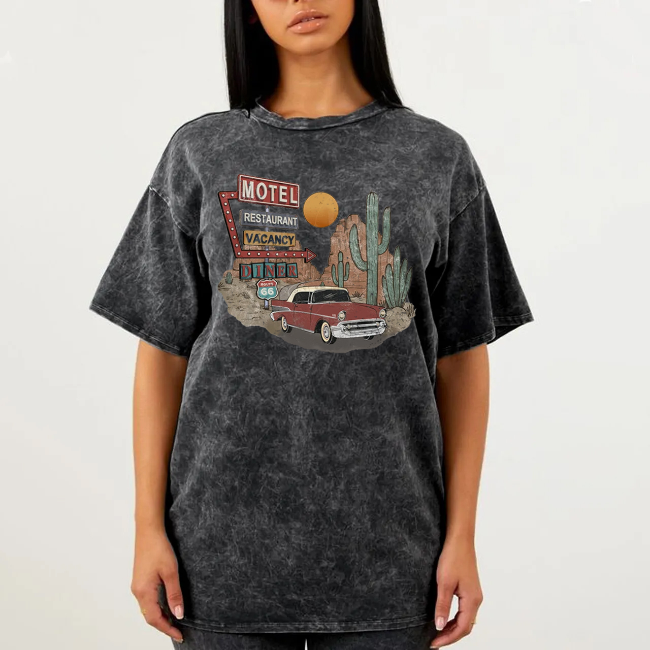 Retro Rock and Roll Desert Cactus Garment-dye Tees