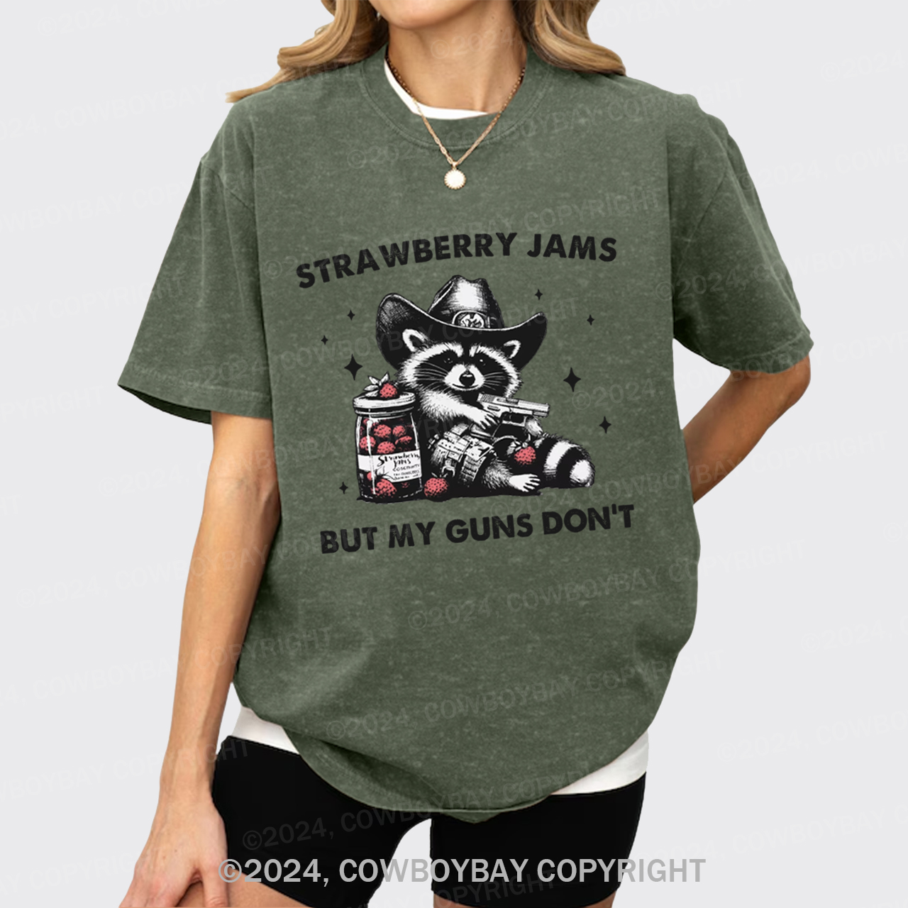 Strawberry Jams But My Guns Don't Garment-dye Tees