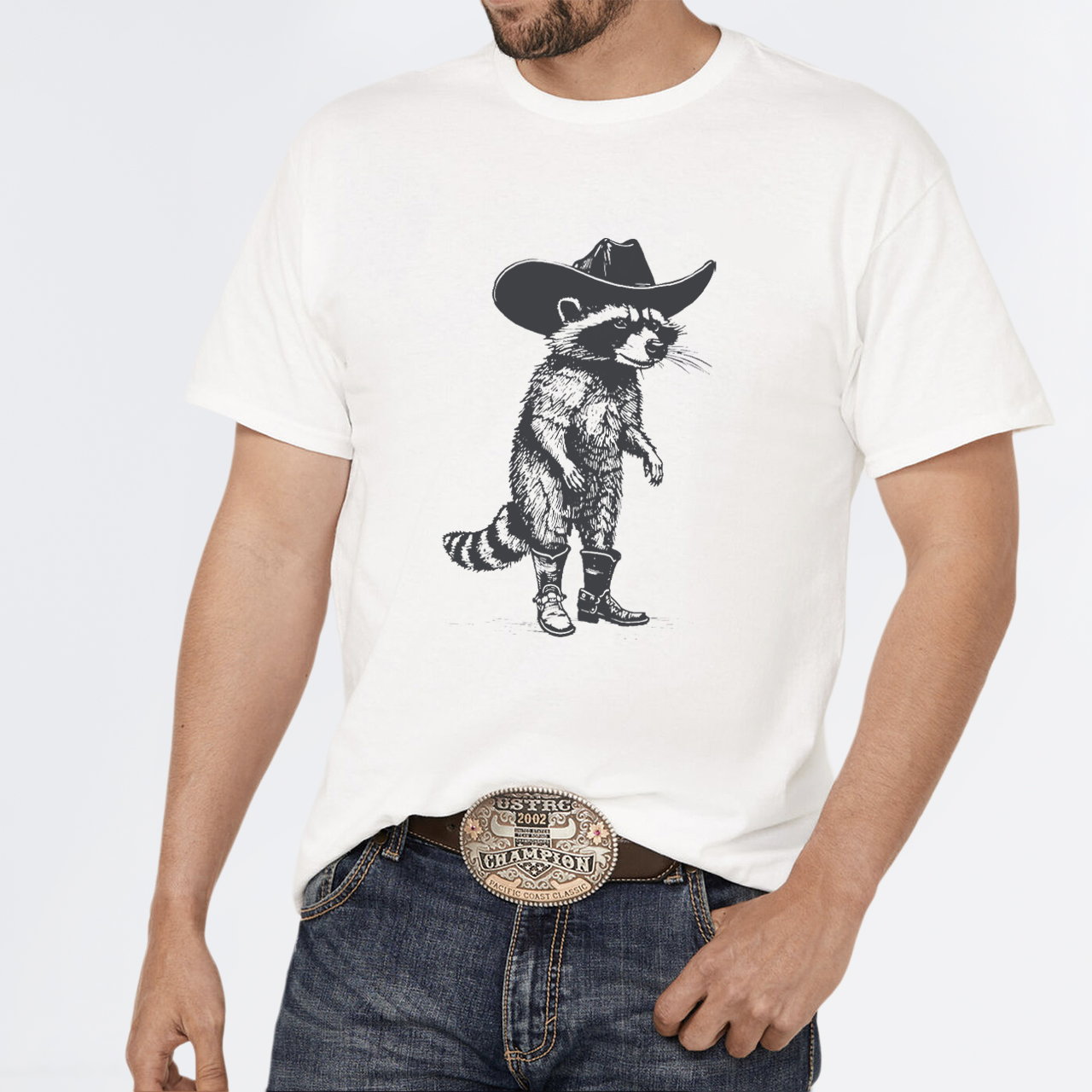 Vintage Cowboy Racoon Retro 90s T-Shirts
