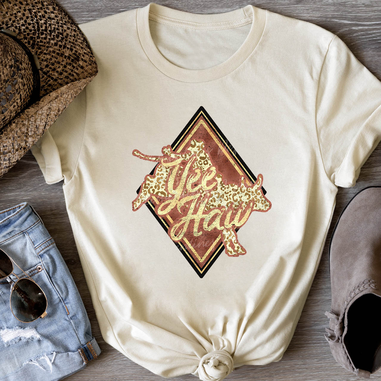 YeeHaw Cowboy Diamond Card Bull T-Shirts
