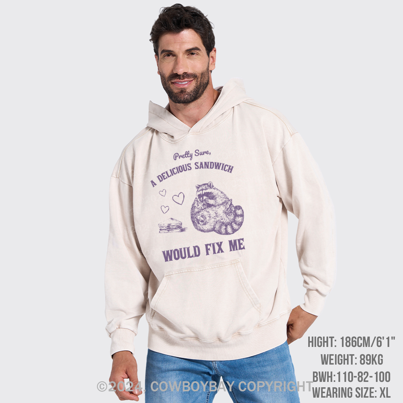 Pretty Sure A Delicious Sandwich Would Fix Me Garment-Dye Hoodies