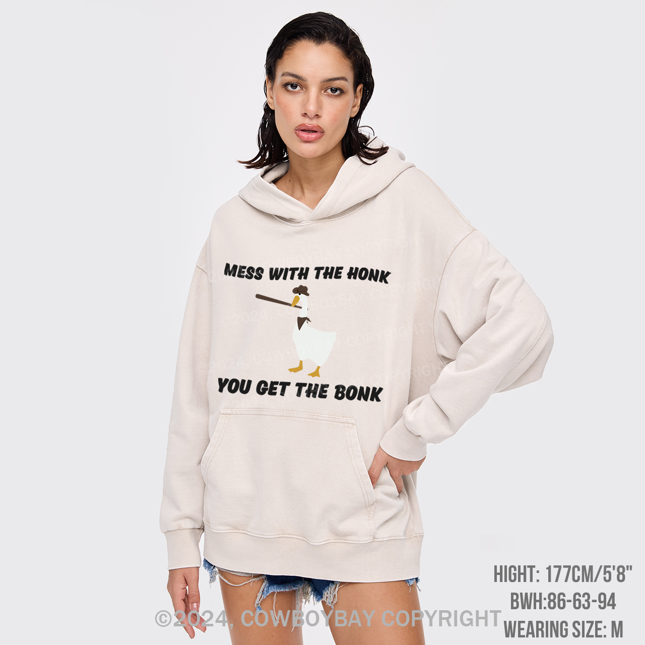 Mess With The Honk You Get The Bonk  Garment-Dye Hoodies