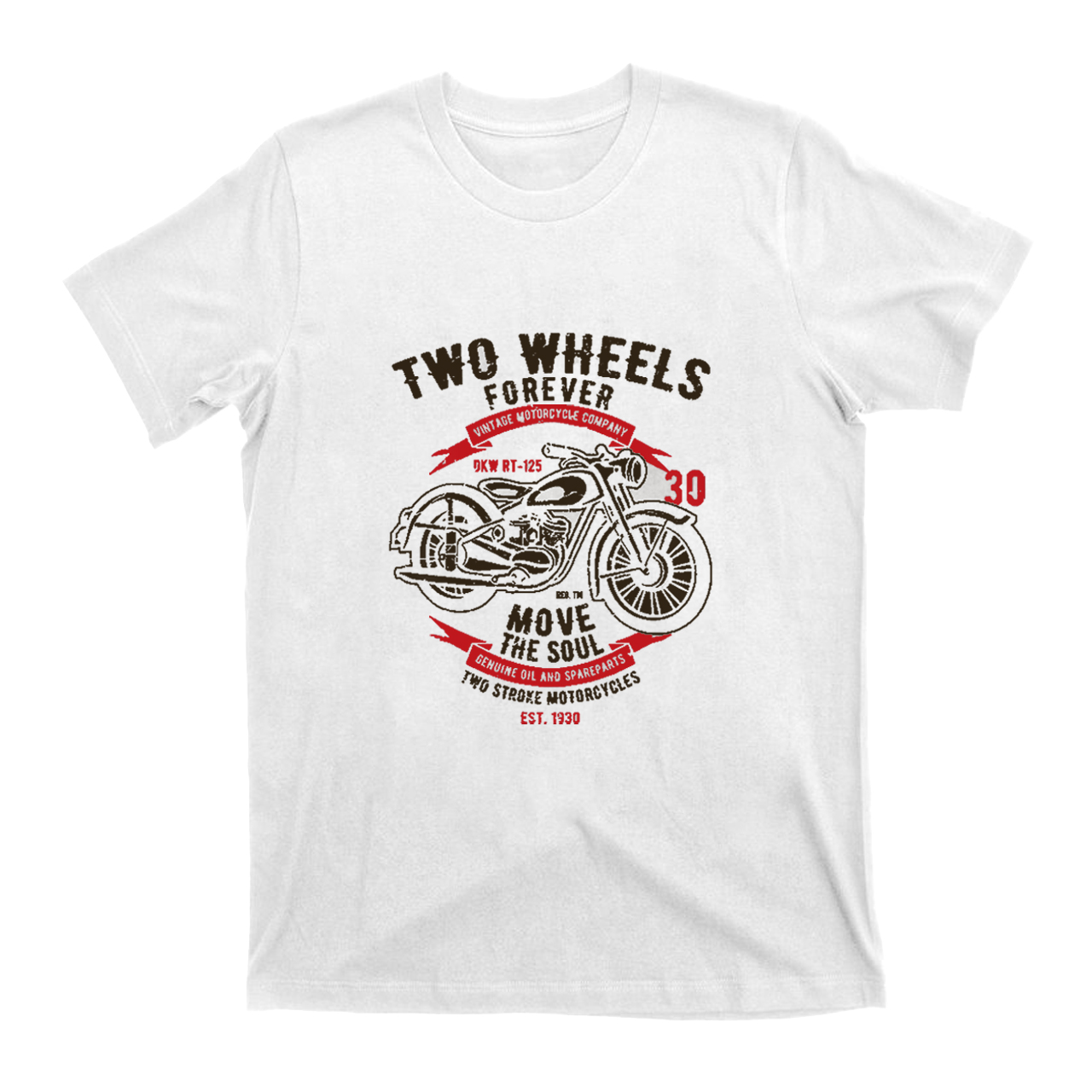 Two Wheels Forever Vintage Motorcycle T-Shirt