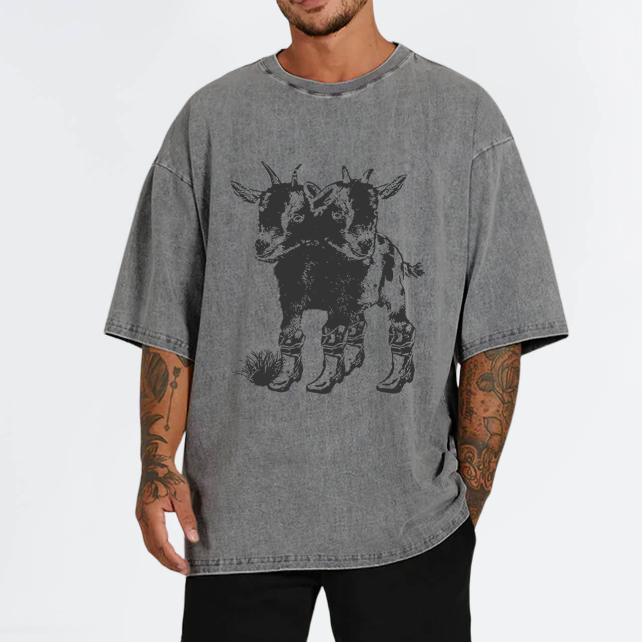 Two Headed Goat Garment-dye Tees