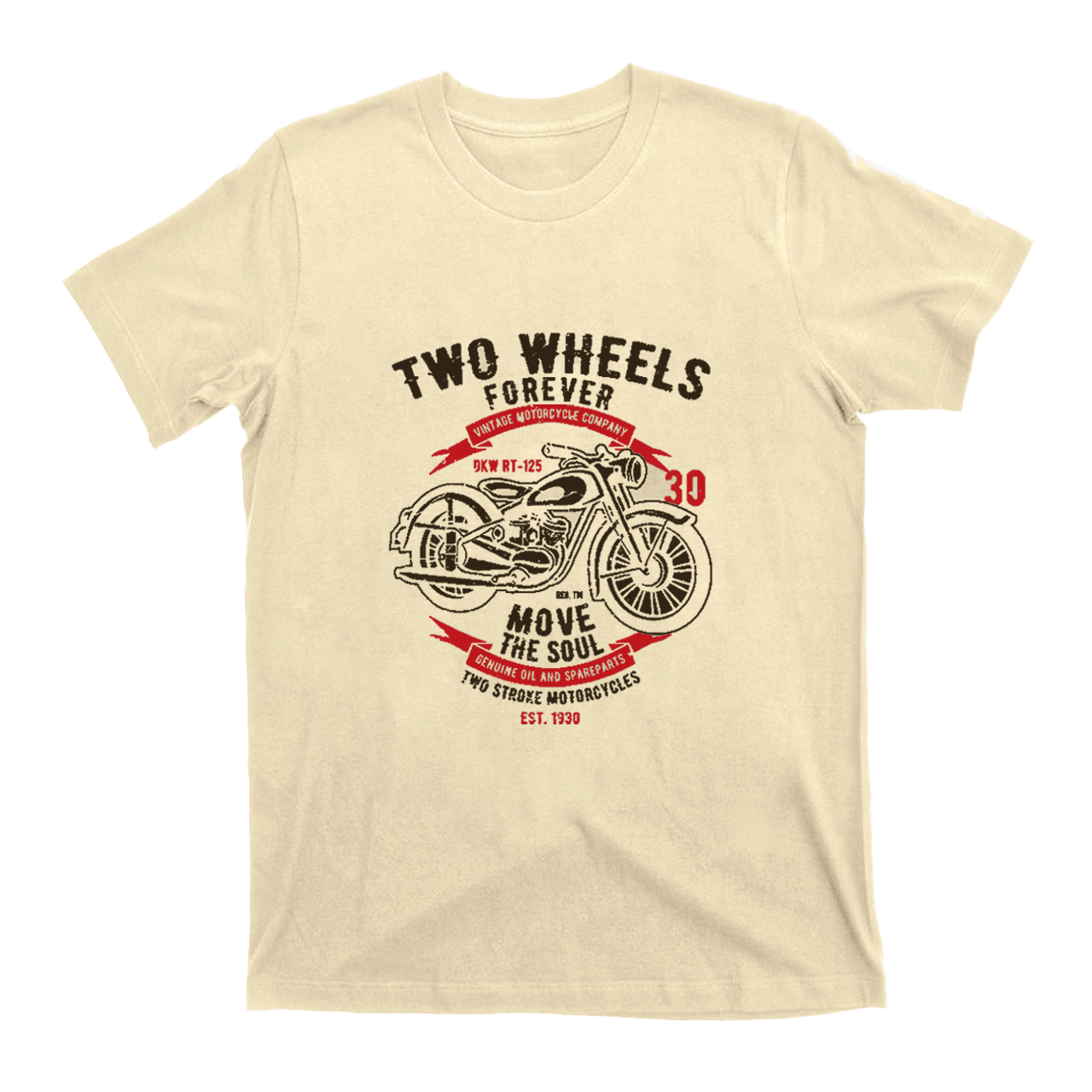 Two Wheels Forever Vintage Motorcycle T-Shirt