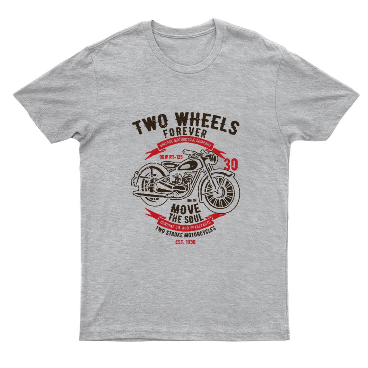 Two Wheels Forever Vintage Motorcycle T-Shirt