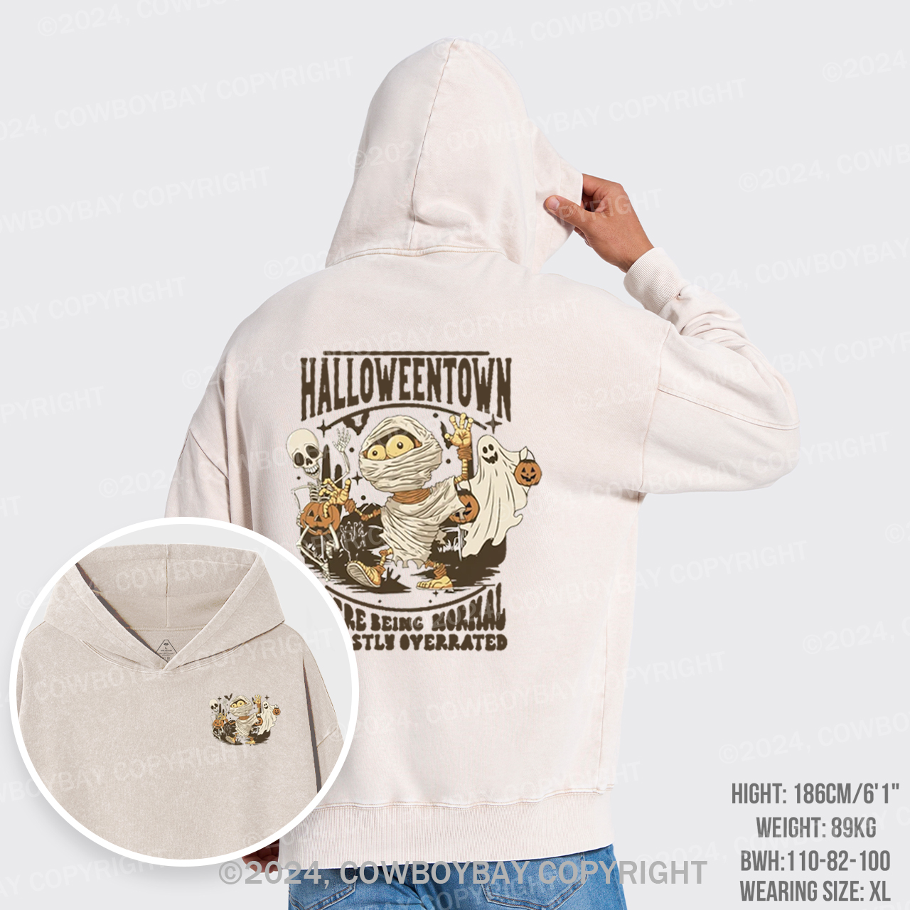 Retro Halloweentown 1998 Garment-Dye Hoodies