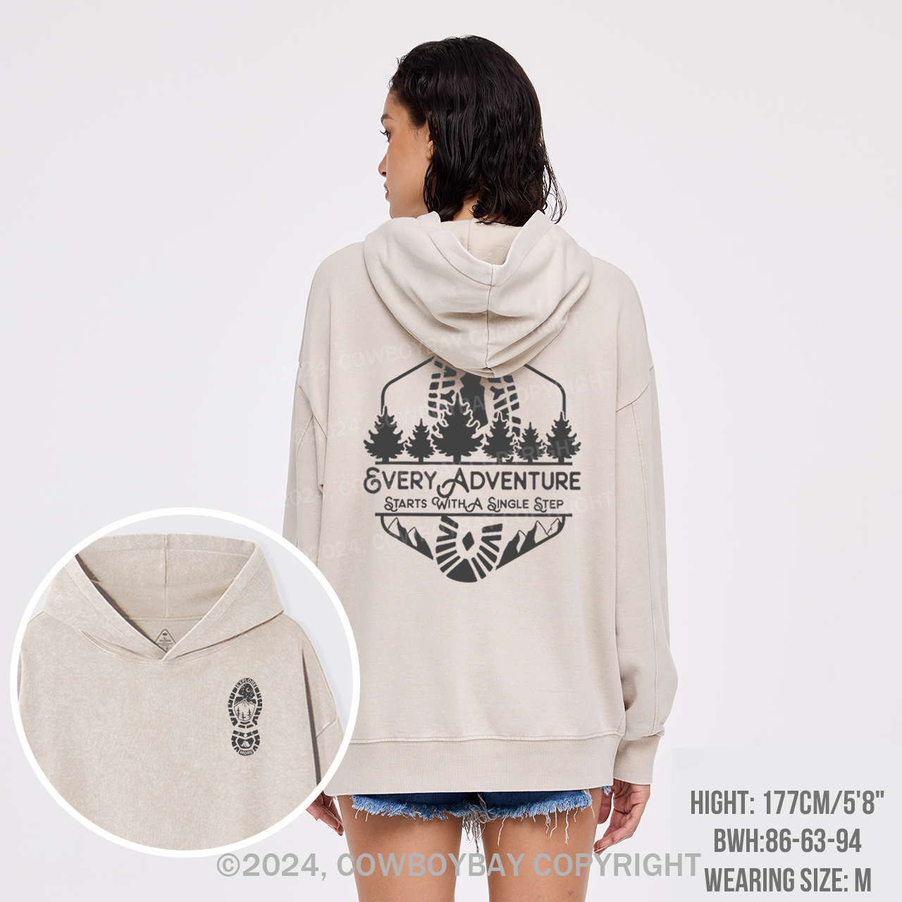 Every Adventure Starts With A Single Step Garment-Dye Hoodies