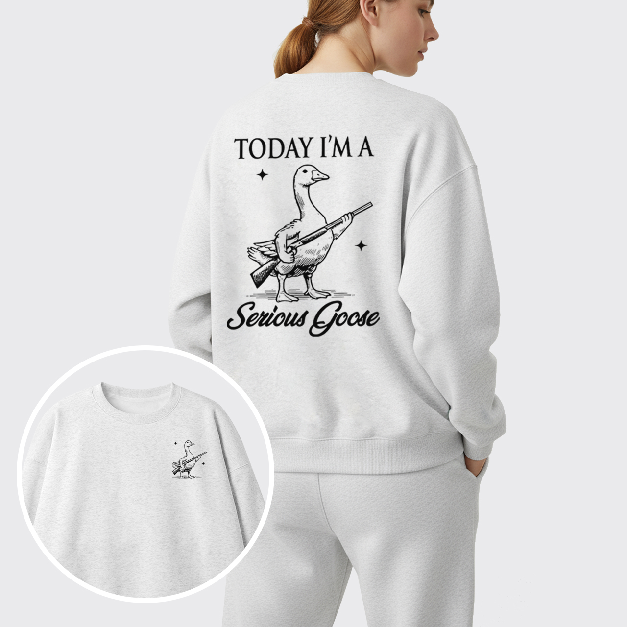 Today I'm Serious Goose Fleece Sweatshirt