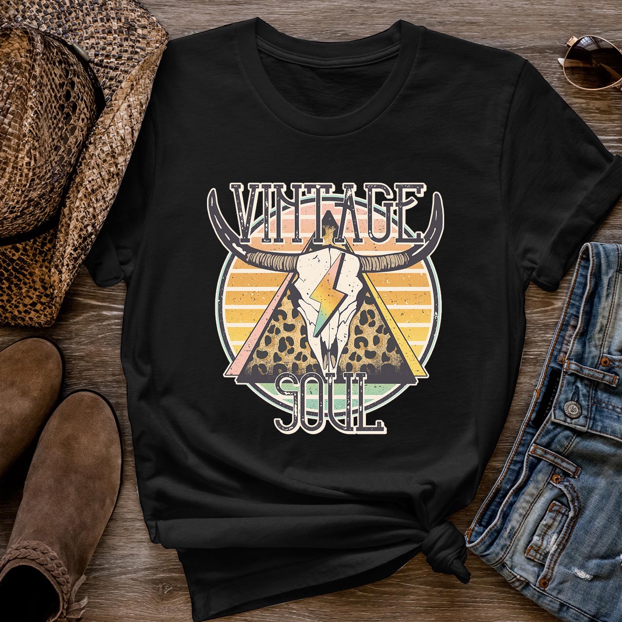 Vintage Soul Longhorn Cowboy T-Shirts