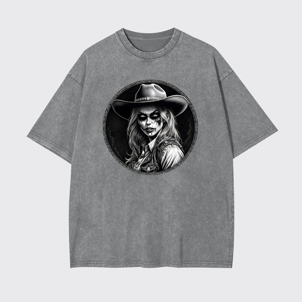 Halloween Undead Cowgirl Garment-dye Tees