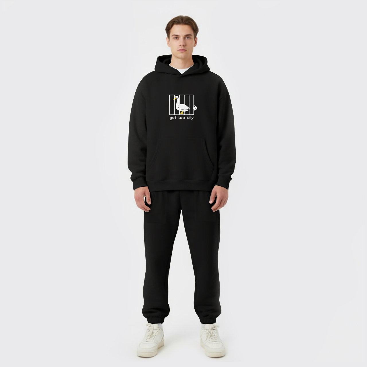 Got Too Silly Embroidered Fleece Hoodie Set