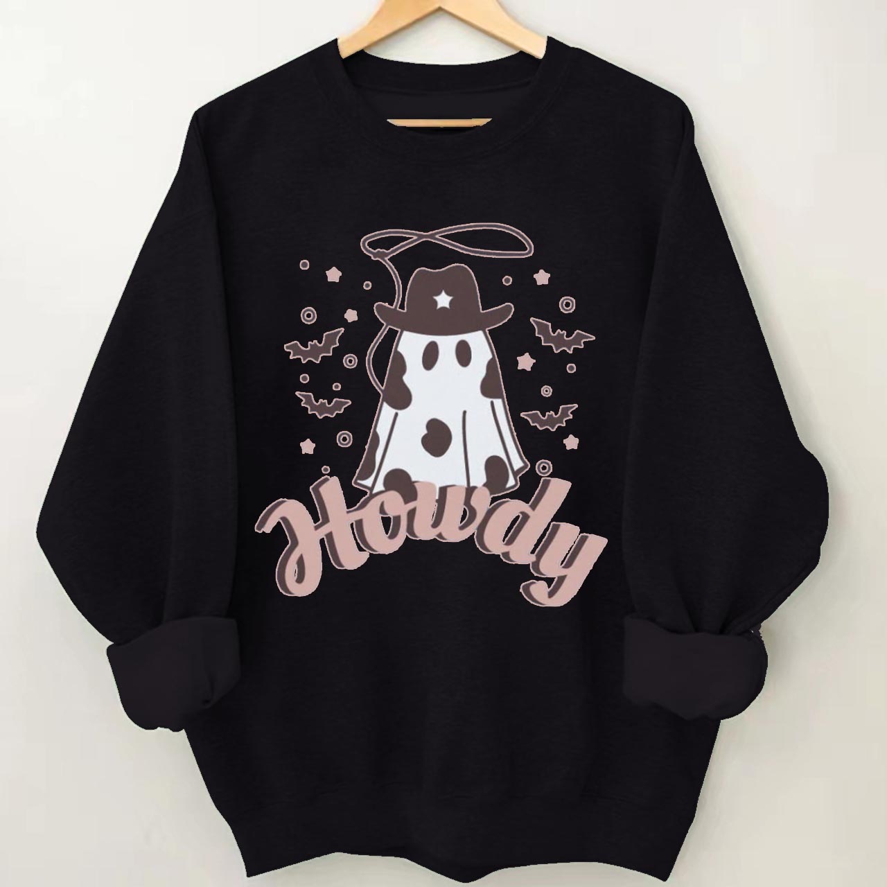 Howdy Western Cowboy Ghost Halloween Sweatshirt