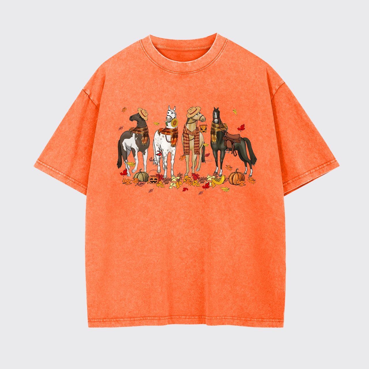 Halloween Ghost Horse Garment-dye Tees
