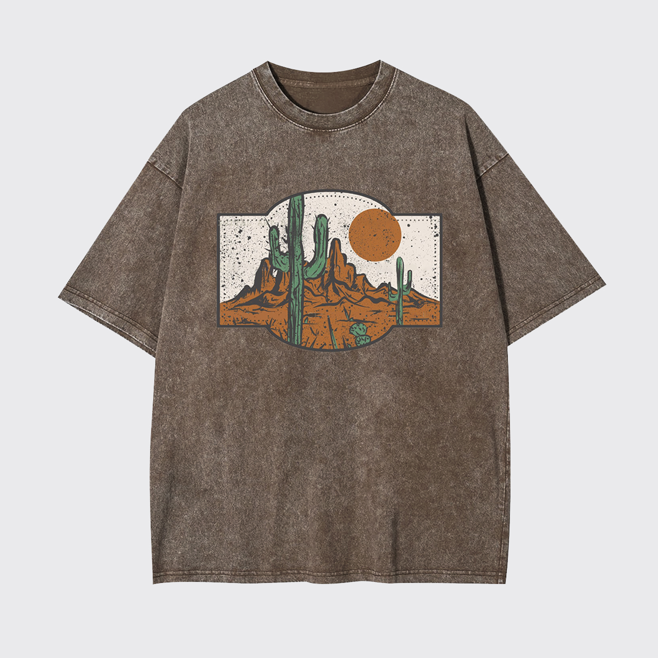Western Desert Sunset Cactus Garment-dye Tees