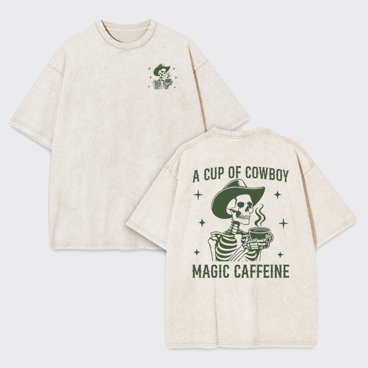 A Cup Of Cowboy Magic Caffeine Garment-dye Tees