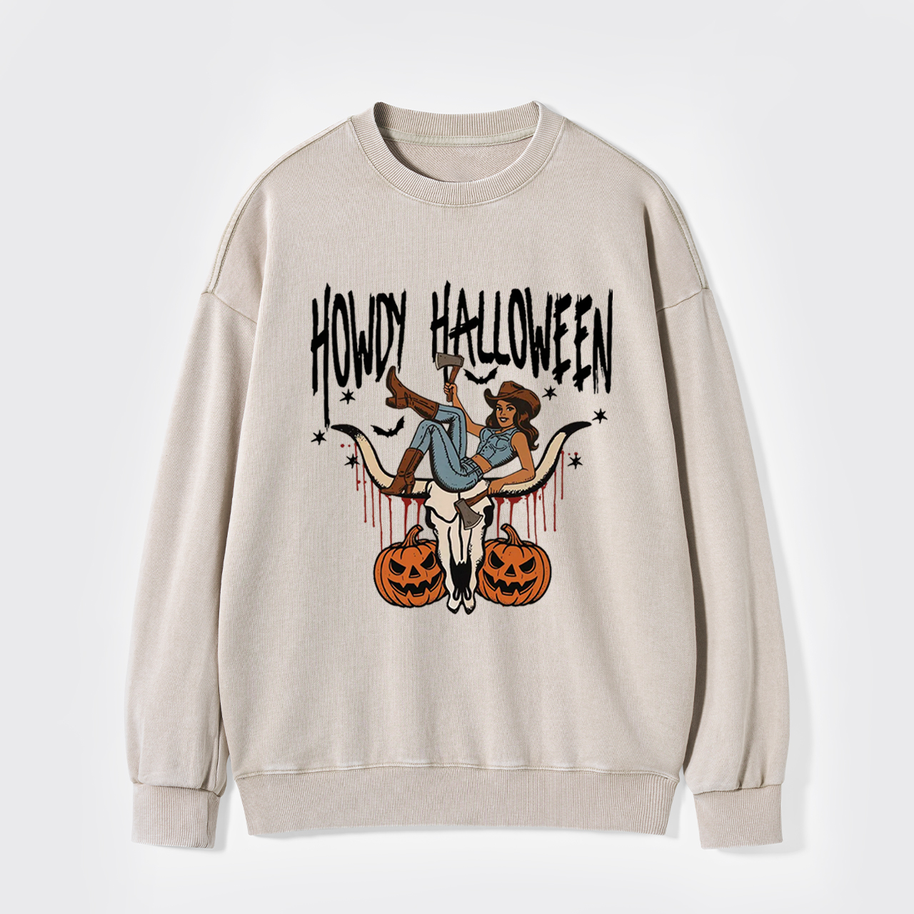 Howdy Halloween Cowgirl Washed Sweatshirts