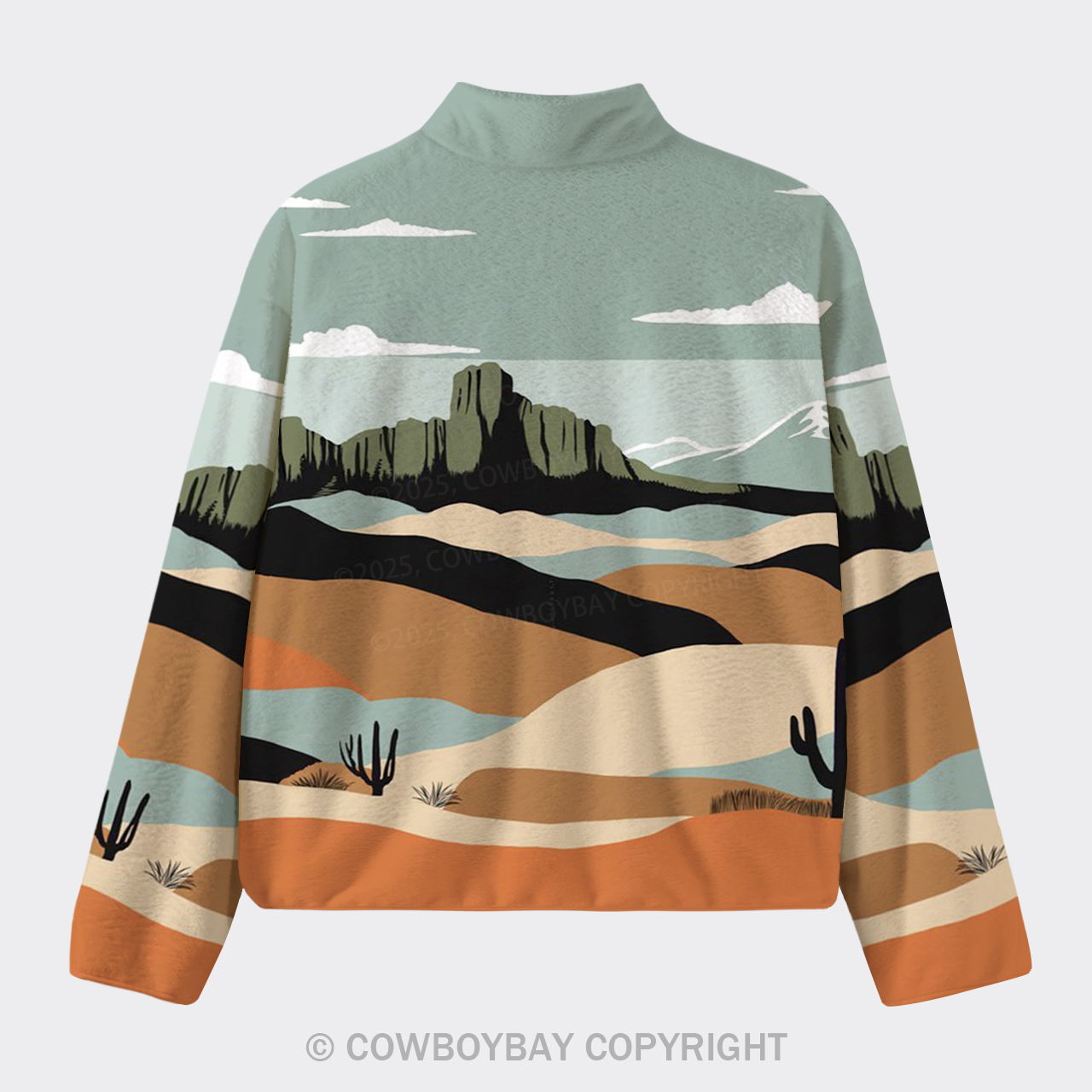 Desert Landscape Pattern Fleece Jacket