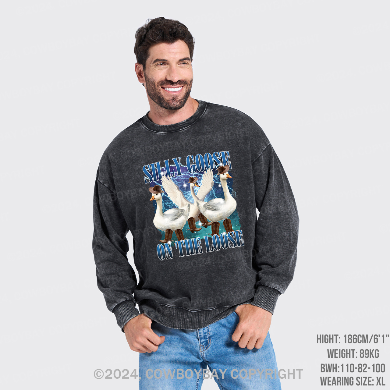 Silly Goose On The Loose Washed Sweatshirts