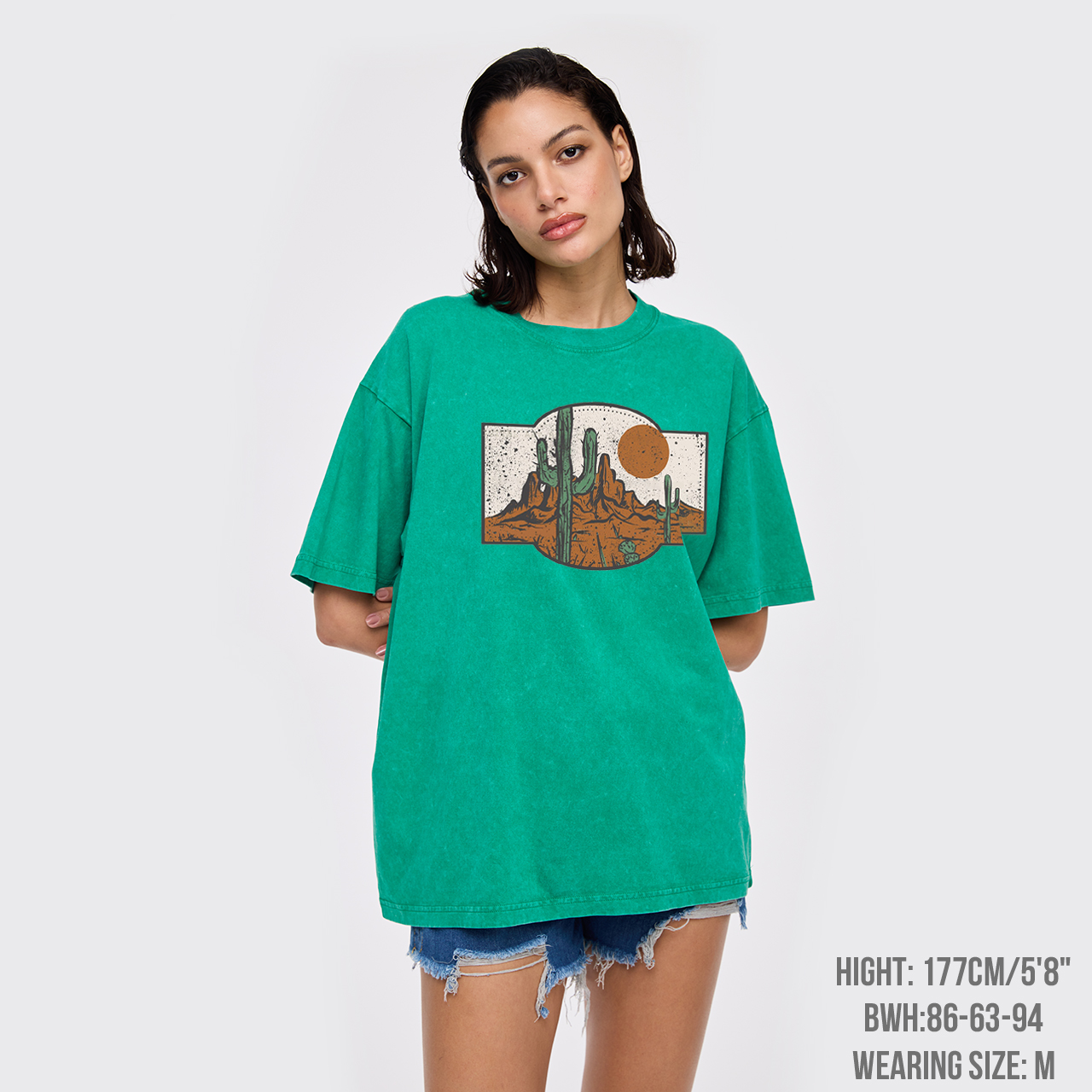 Western Desert Sunset Cactus Garment-dye Tees