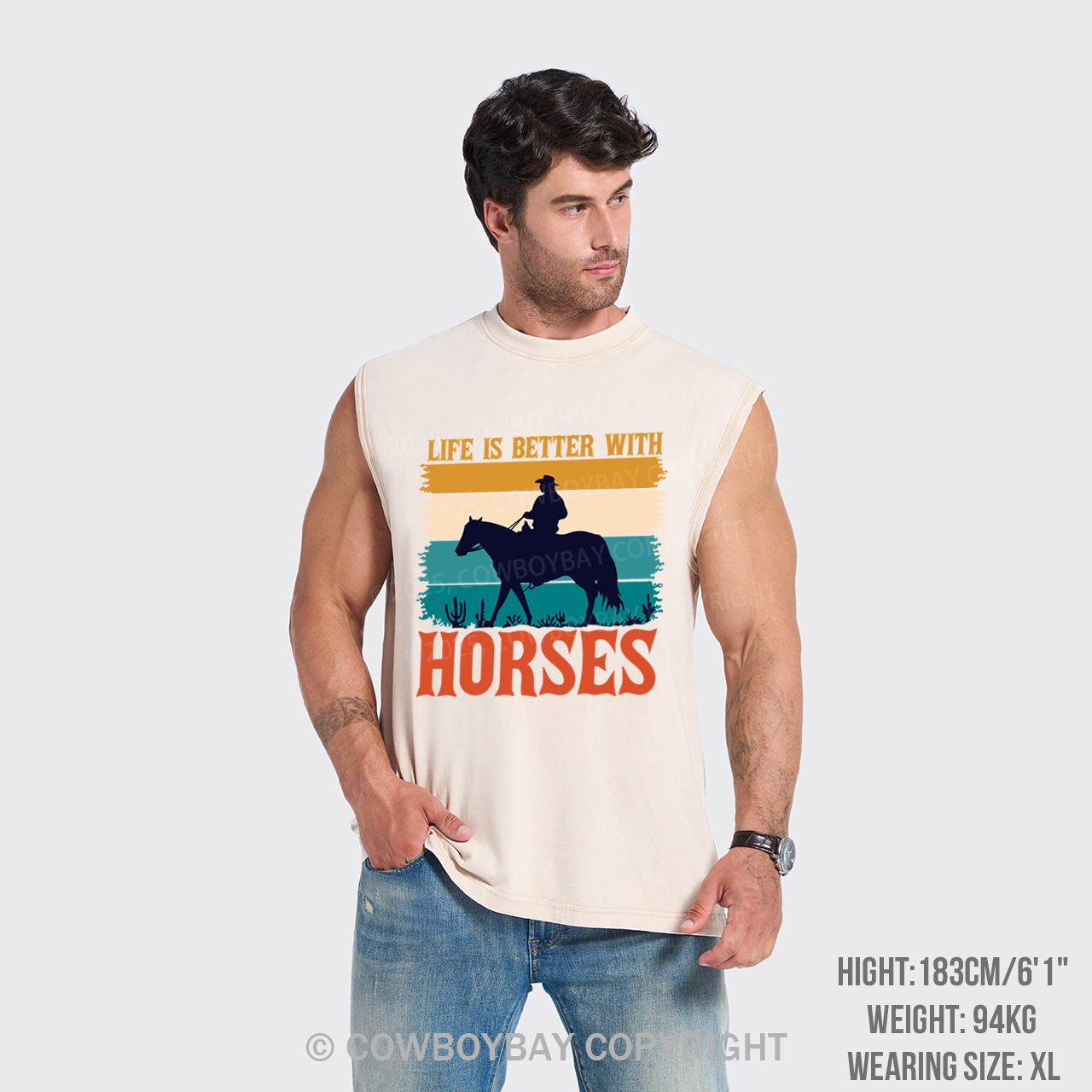 Life Is Better With Horses Washed Tanks
