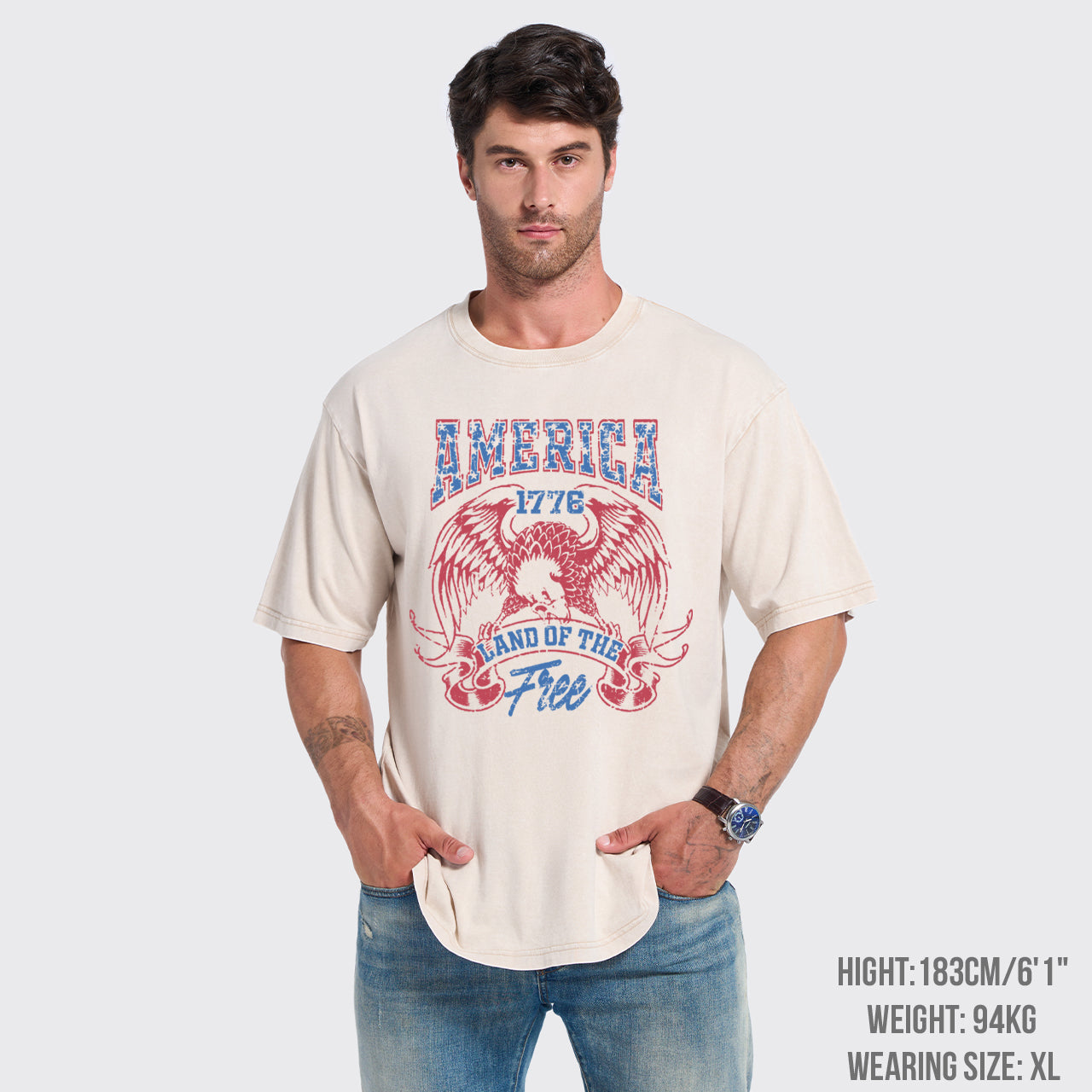 Independence Day-America Land Of The Free Garment-dye Tees