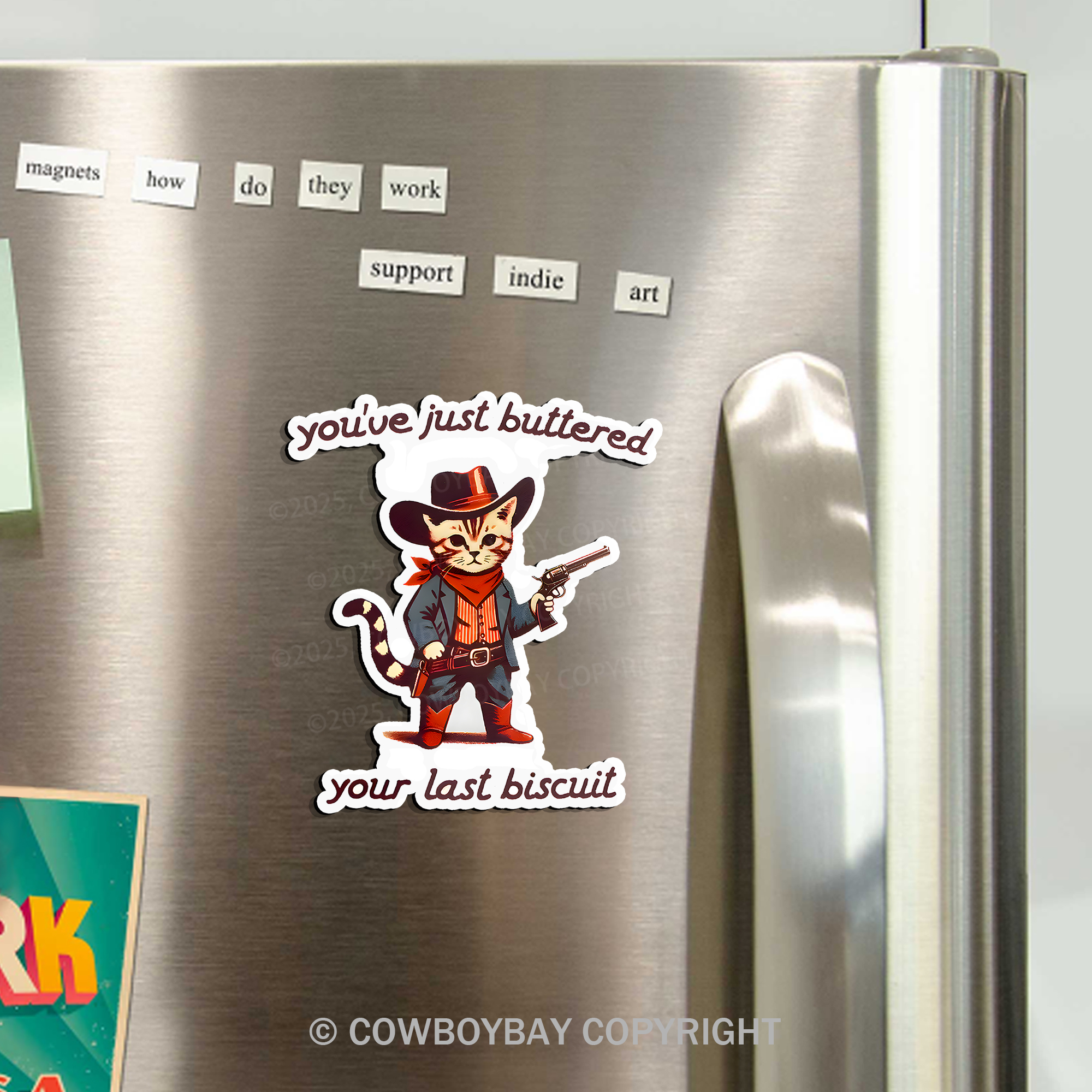 Rodeo Cat Fridge Magnet