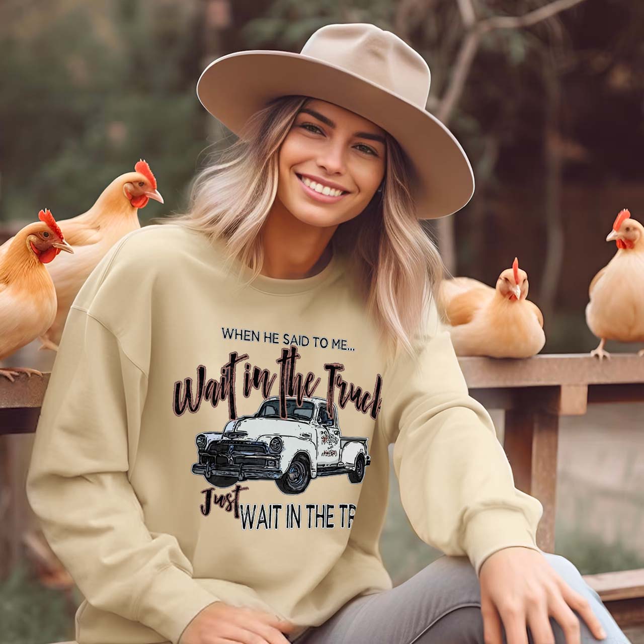 Wait In The Truck Cowboy Sweatshirt