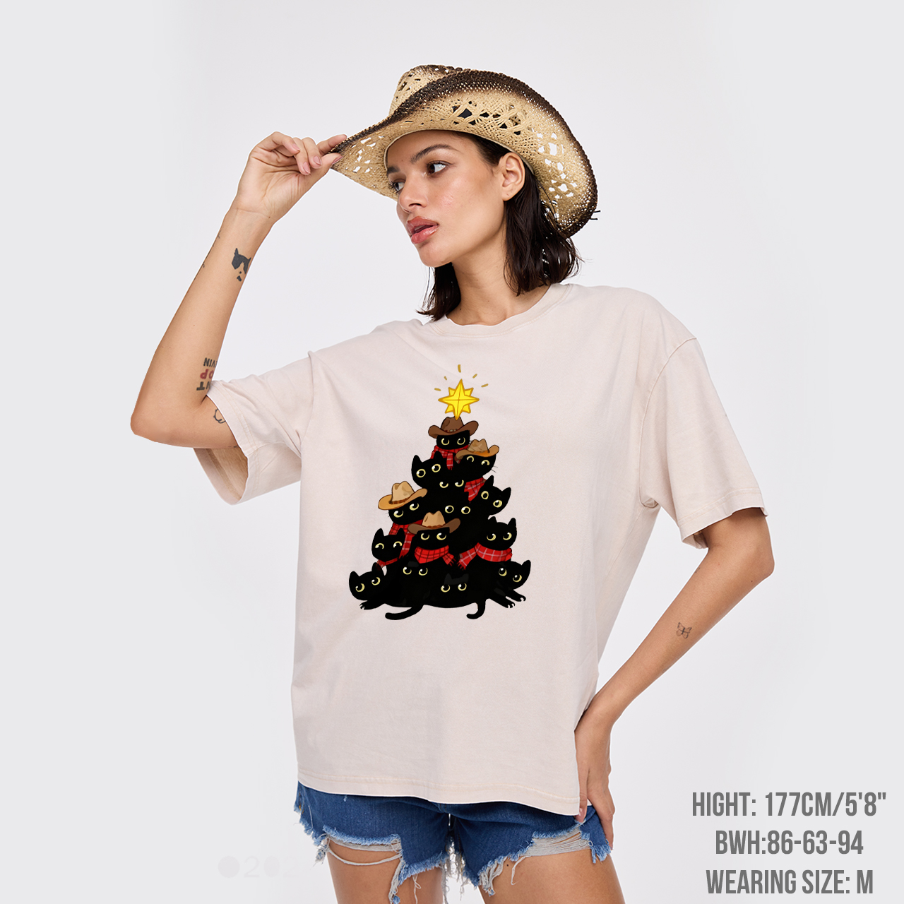 Meowy Christmas Garment-dye Tees