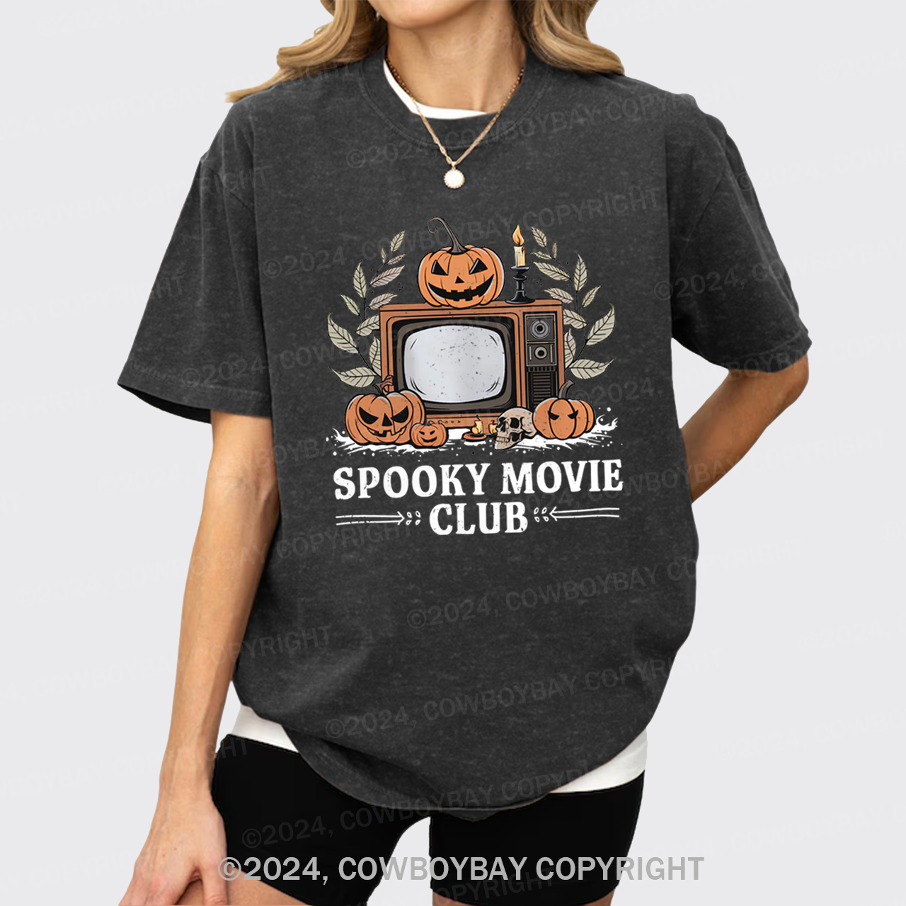Halloween Horror,Spooky Movie Club Garment-dye Tees