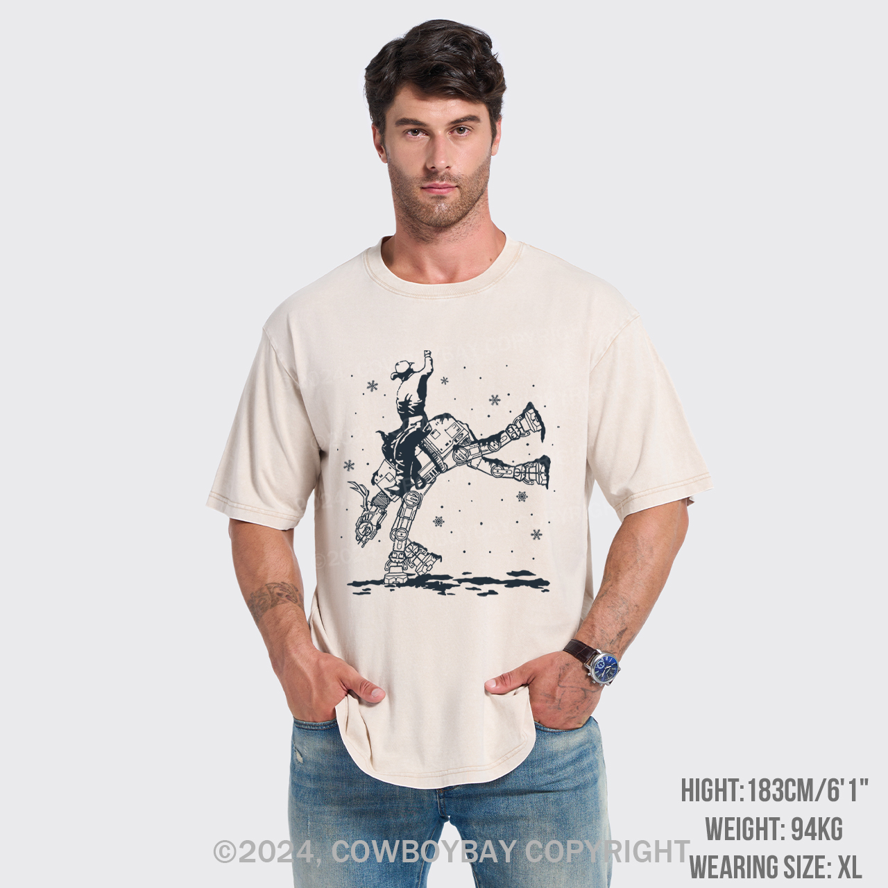 Christmas Star Rodeo At Cowboy Garment-dye Tees