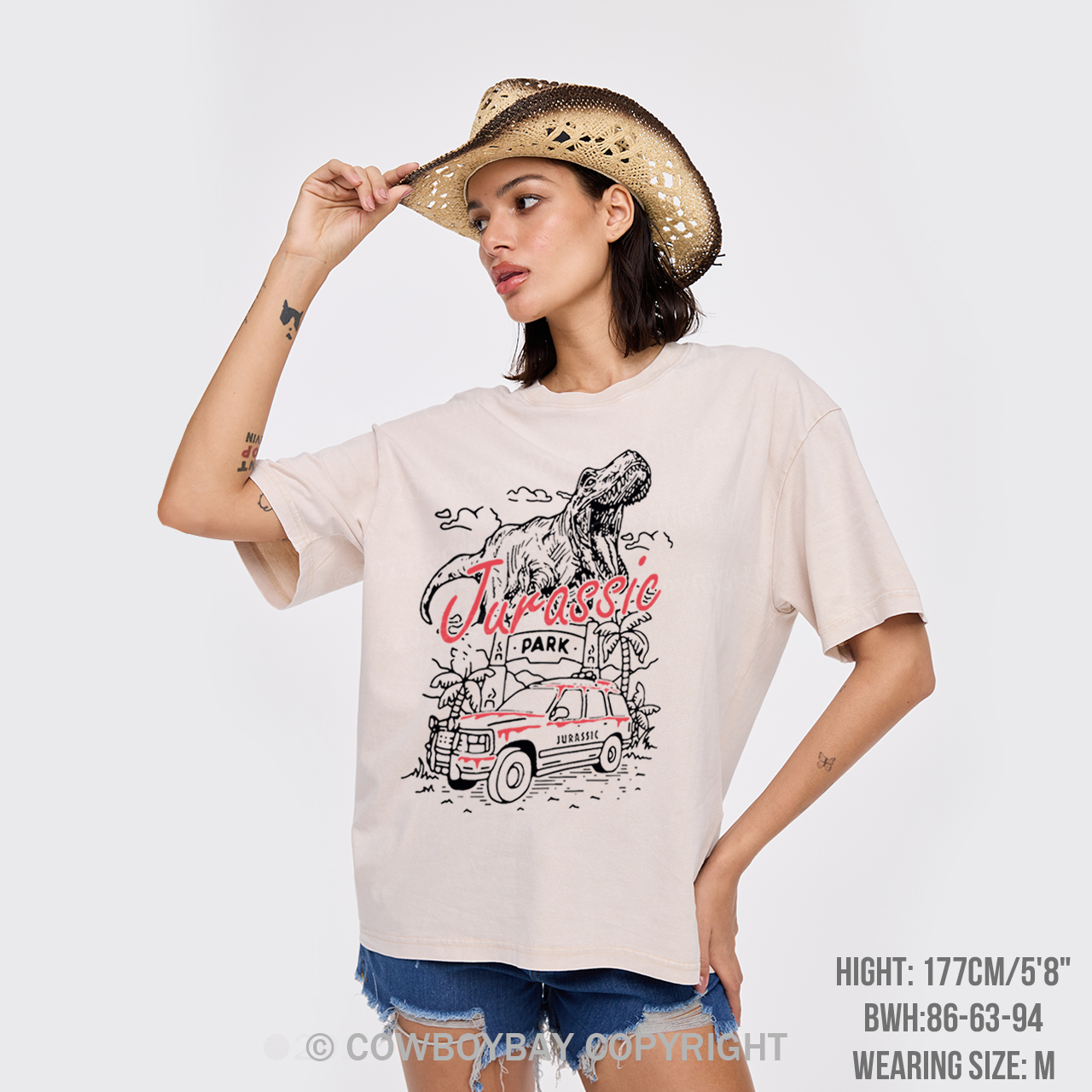 Dinosaur T-rex Garment-dye Tees